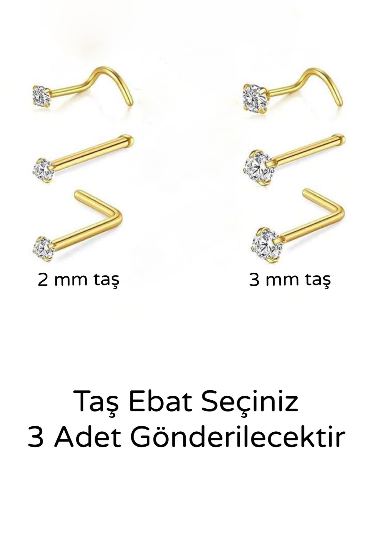 3 Pieces Zircon Stone Unblurred Surgical Steel Acceleration