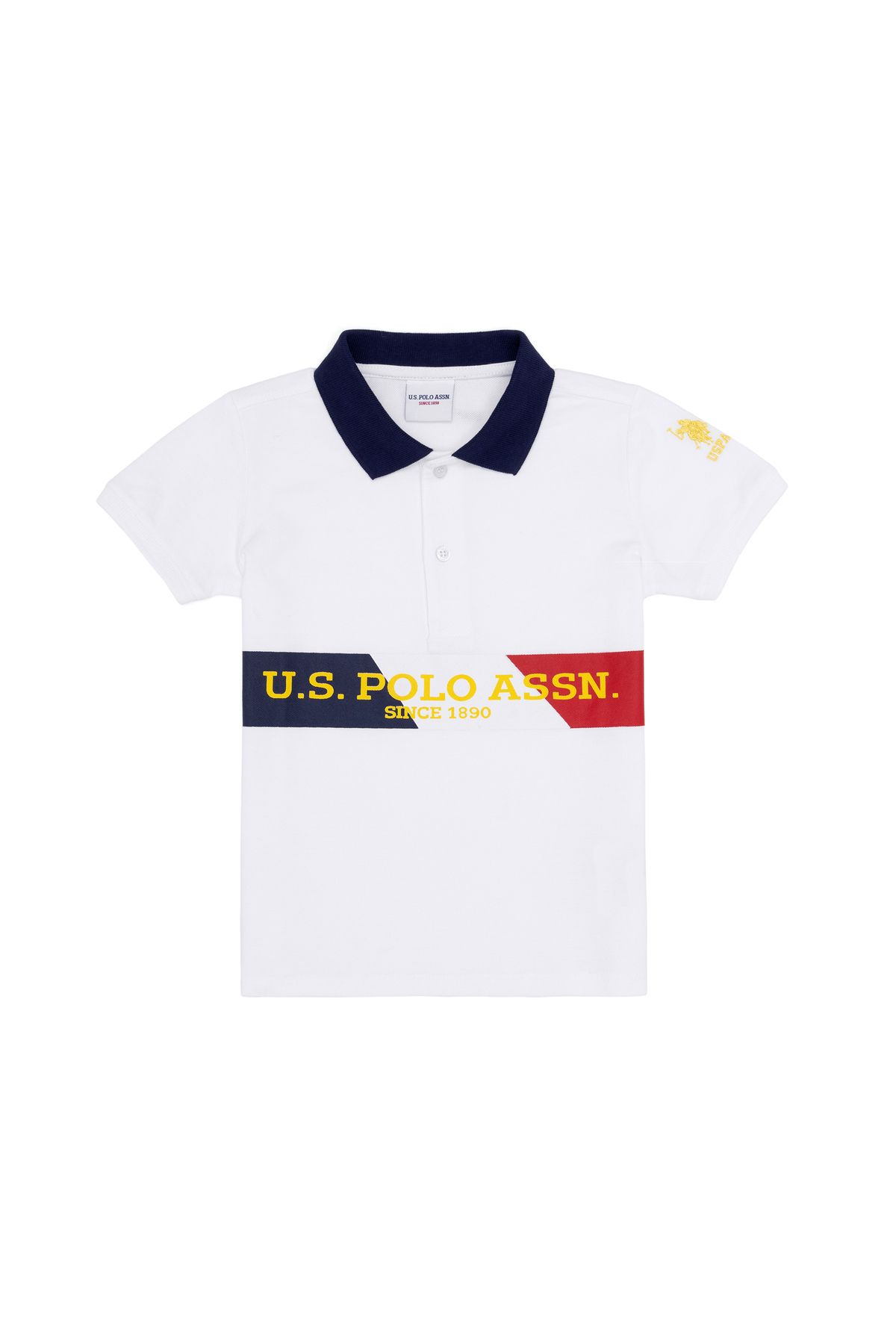 U.S. Polo Assn.-Tricou alb cu gât polo pentru băiat 50266064 -VR013 3