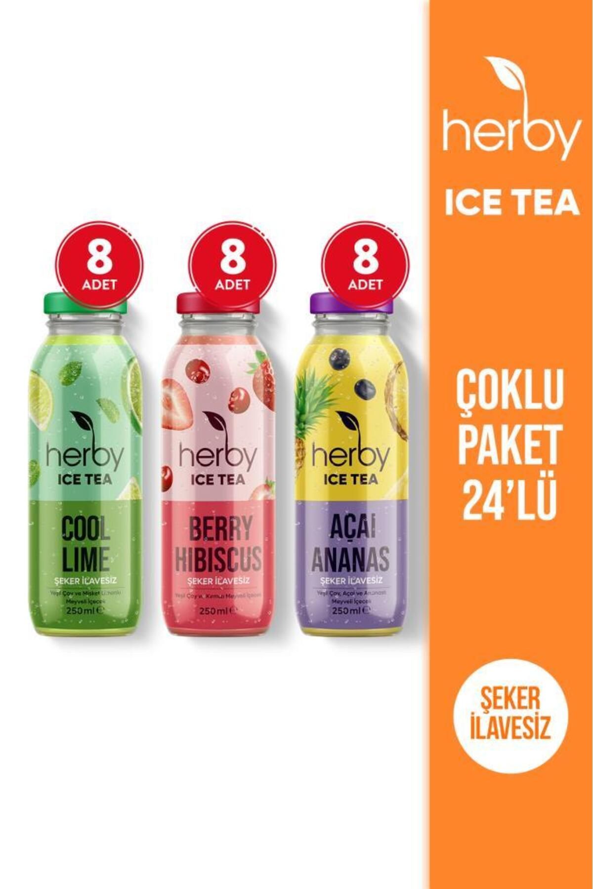 Herby Ice Tea Soğuk Çay Şeker İlavesiz Deneme Paketi 250 ml x 24
