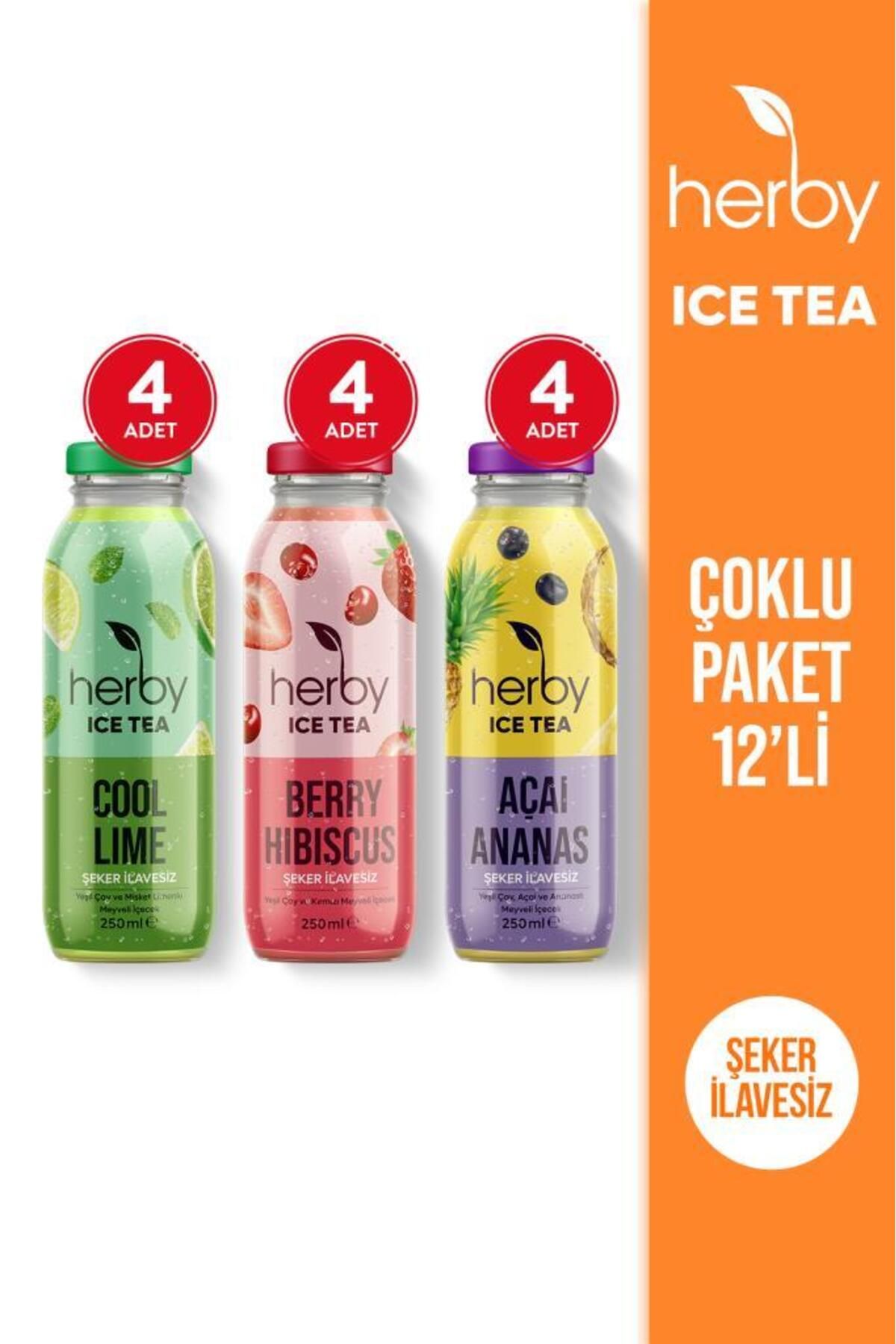 Herby Ice Tea Soğuk Çay Şeker İlavesiz Deneme Paketi 250 ml x 12