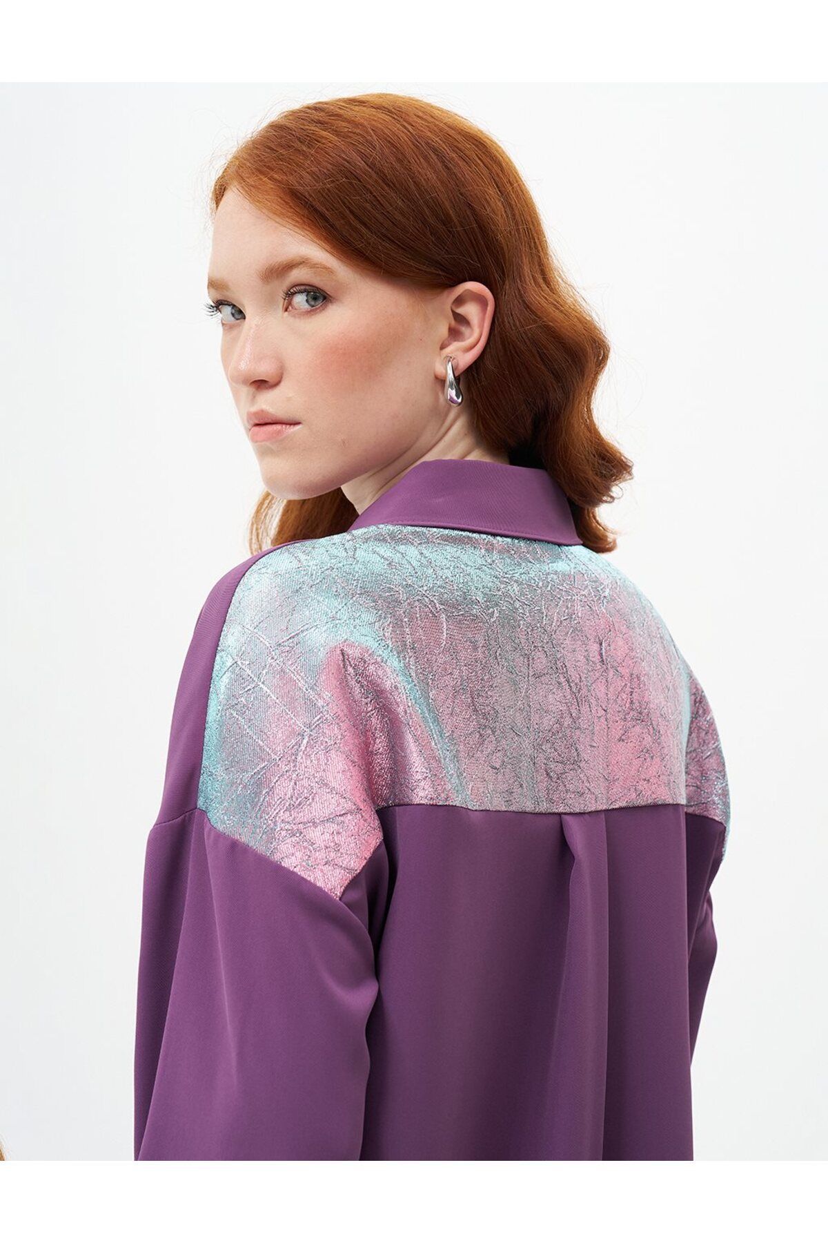 Kayra-Lilac Tunic - Jacquard Garnished and Layered 6