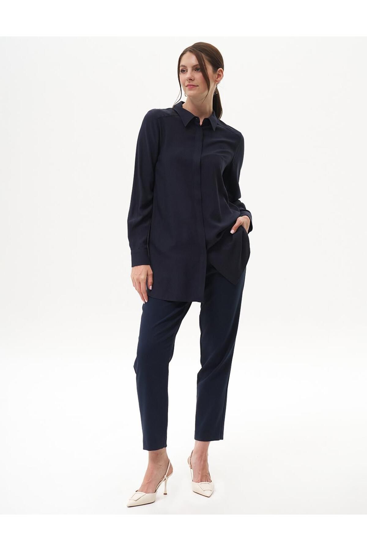 Pati Hidden Basic Tunic آبی نیروی دریایی Kayra