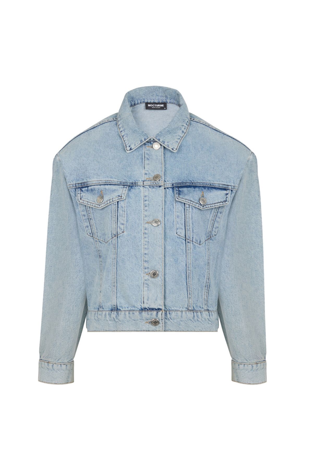 Nocturne-Padded Denim Crop Jacket 4