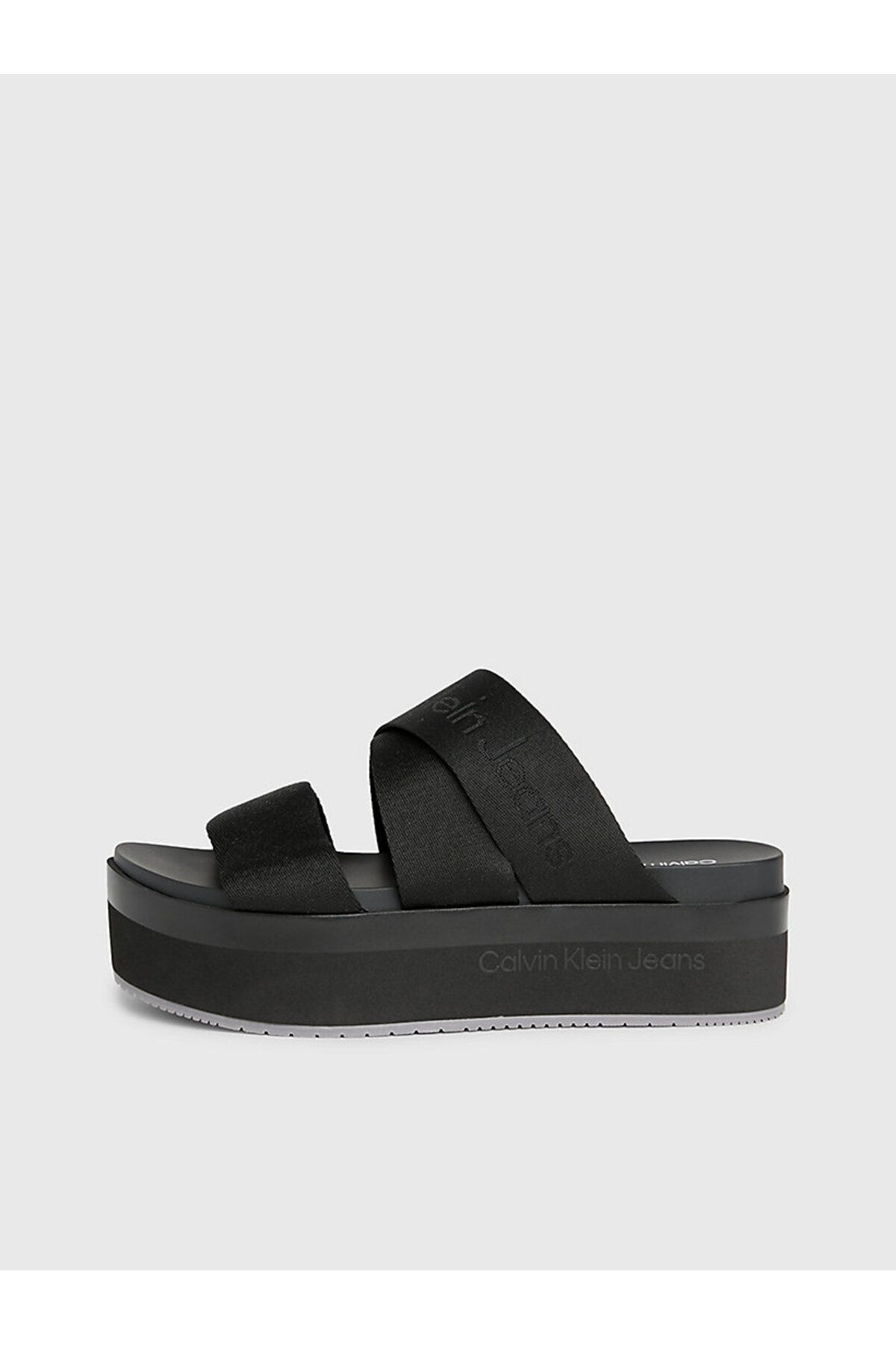 صندل سیاه زنانه تزیینات Flatform در MR Calvin Klein