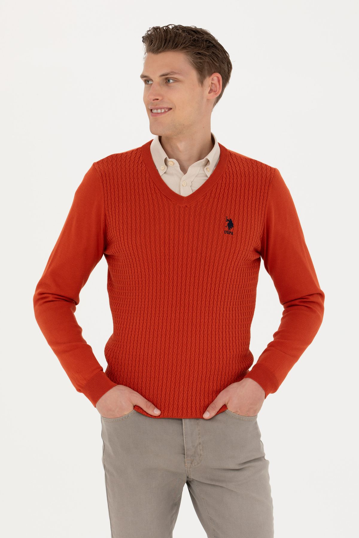 U.S. Polo Assn.-Men's Tile Basic Sweater 50268937 -Vr031 1