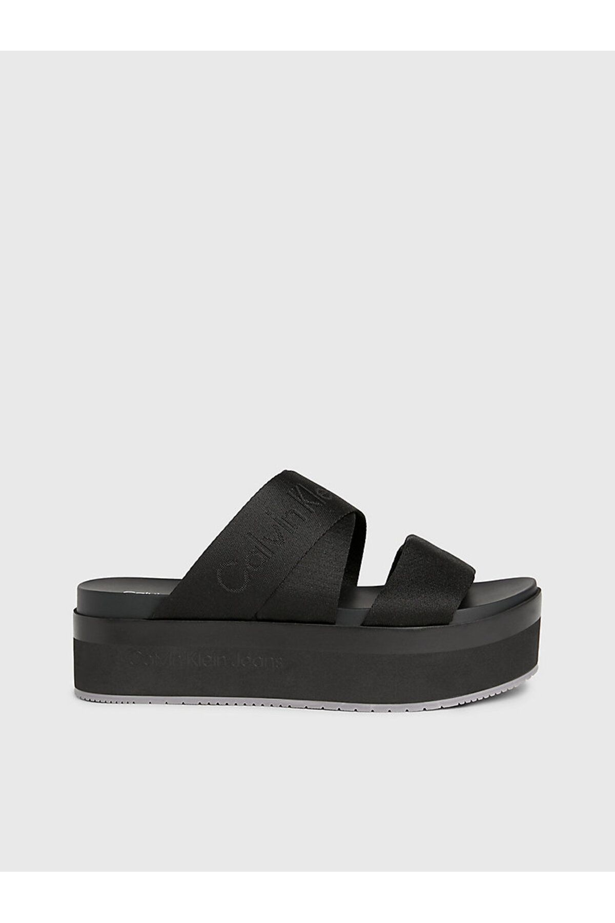 صندل سیاه زنانه تزیینات Flatform در MR Calvin Klein