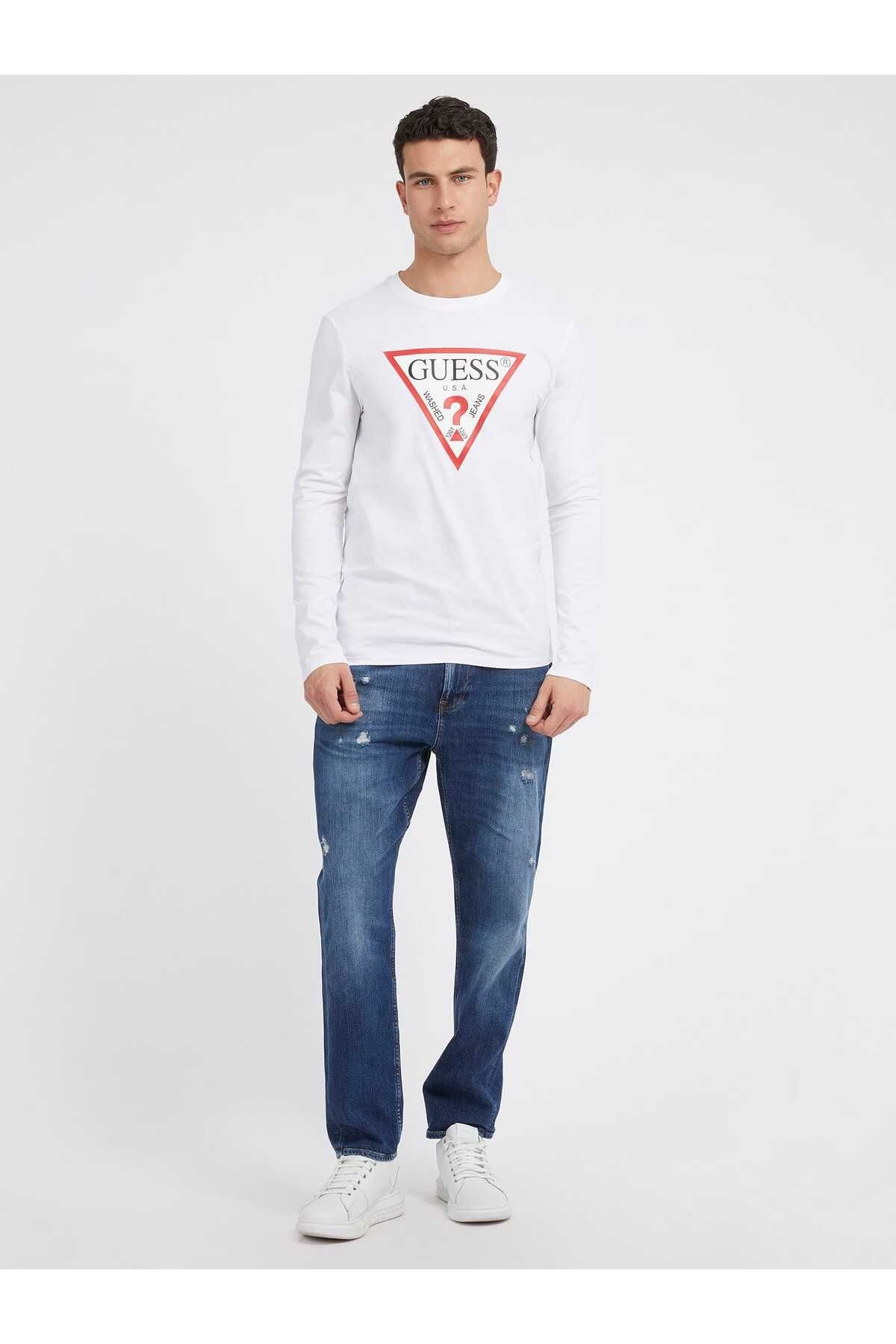 Guess-Eredeti logós férfi Slim Fit póló 2