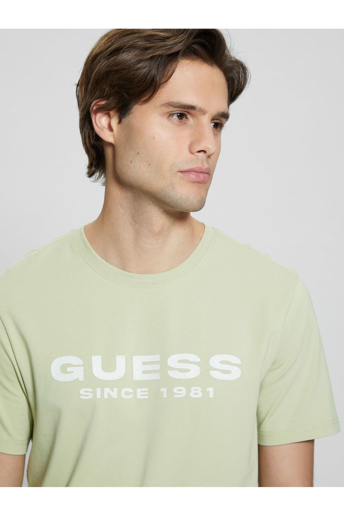 تی شرت سفید مردانه Slim Fit Logo Guess