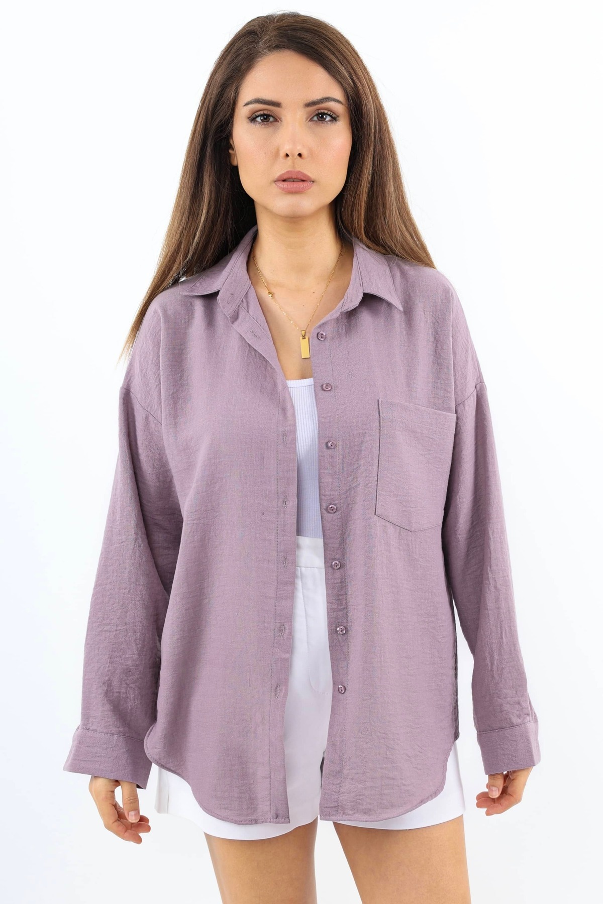 Ritnice Kadın Well Violet Keten Gömlek