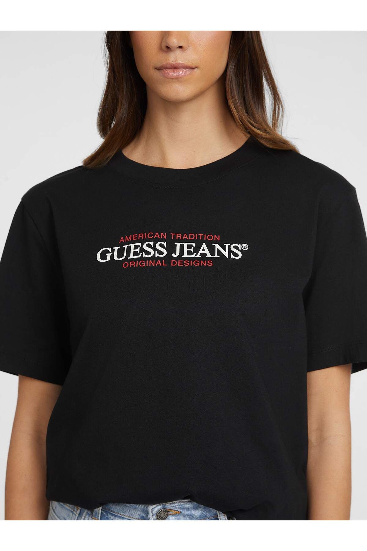 Guess-Tricou Jeans Kadın Boxy Fit 4