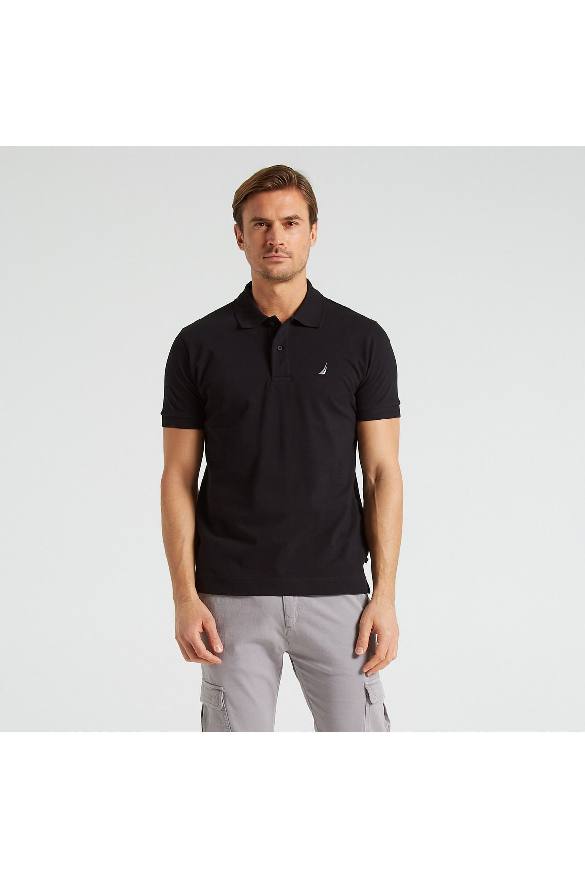 Nautica Erkek Siyah Classic Fit Kısa Kollu Polo