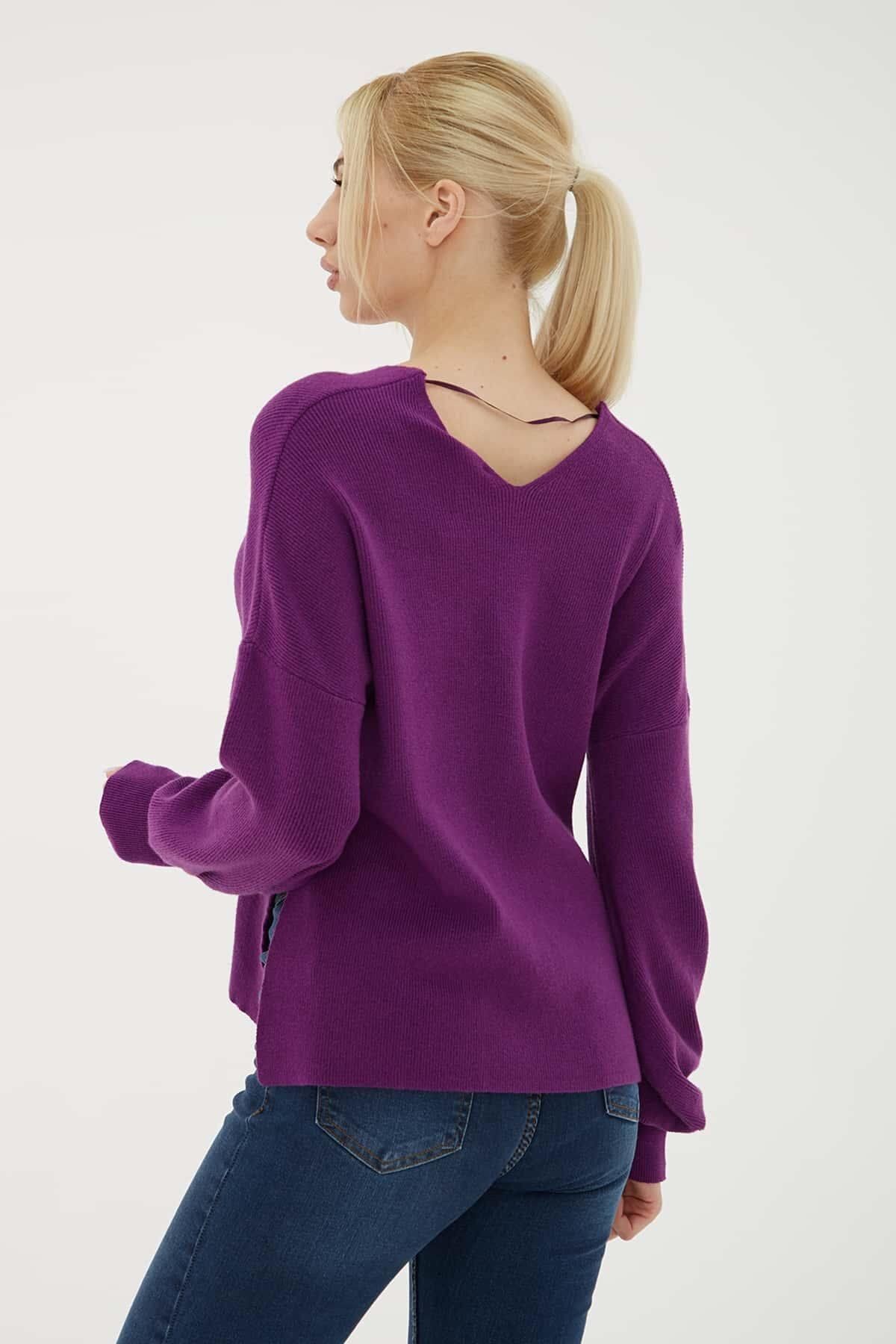 Fashion Friends-V-Neck Sweater Purple 5