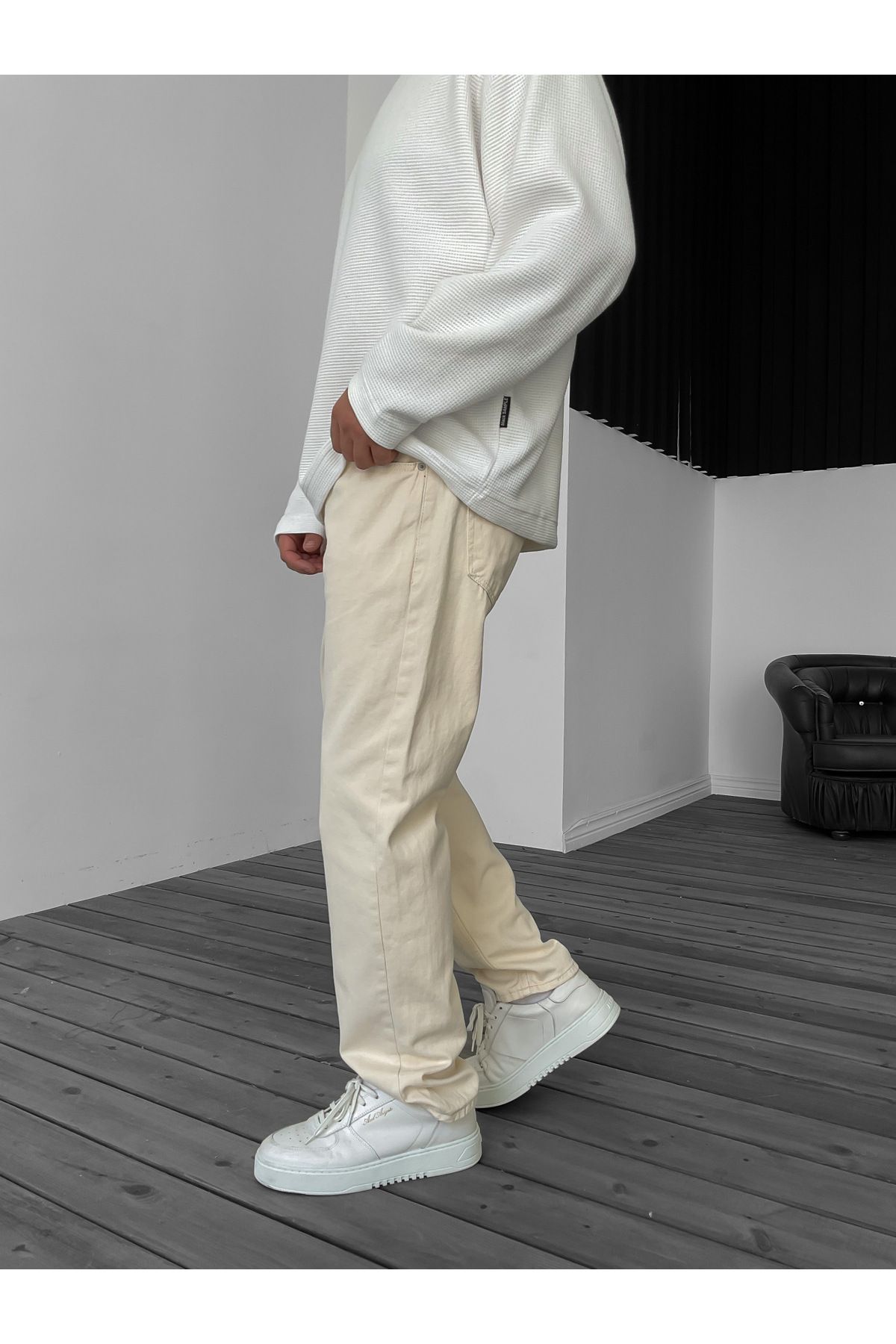 BYBASICMAN Beige Basic Baggy Jean Ke-073/445