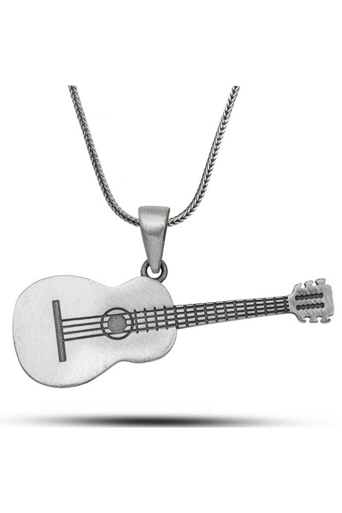 Çörç Gümüş Gitar Kolye