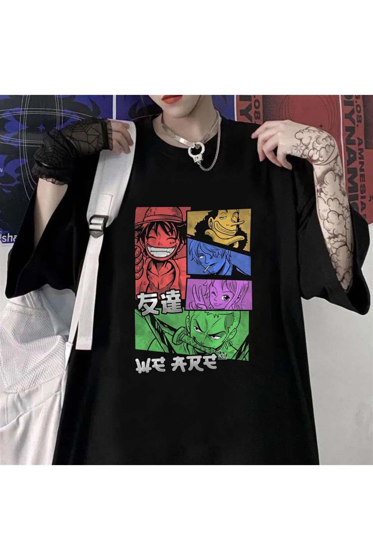 BAREM BUTİK Barem Butik  One Piece Siyah Unisex Oversize T-shirt