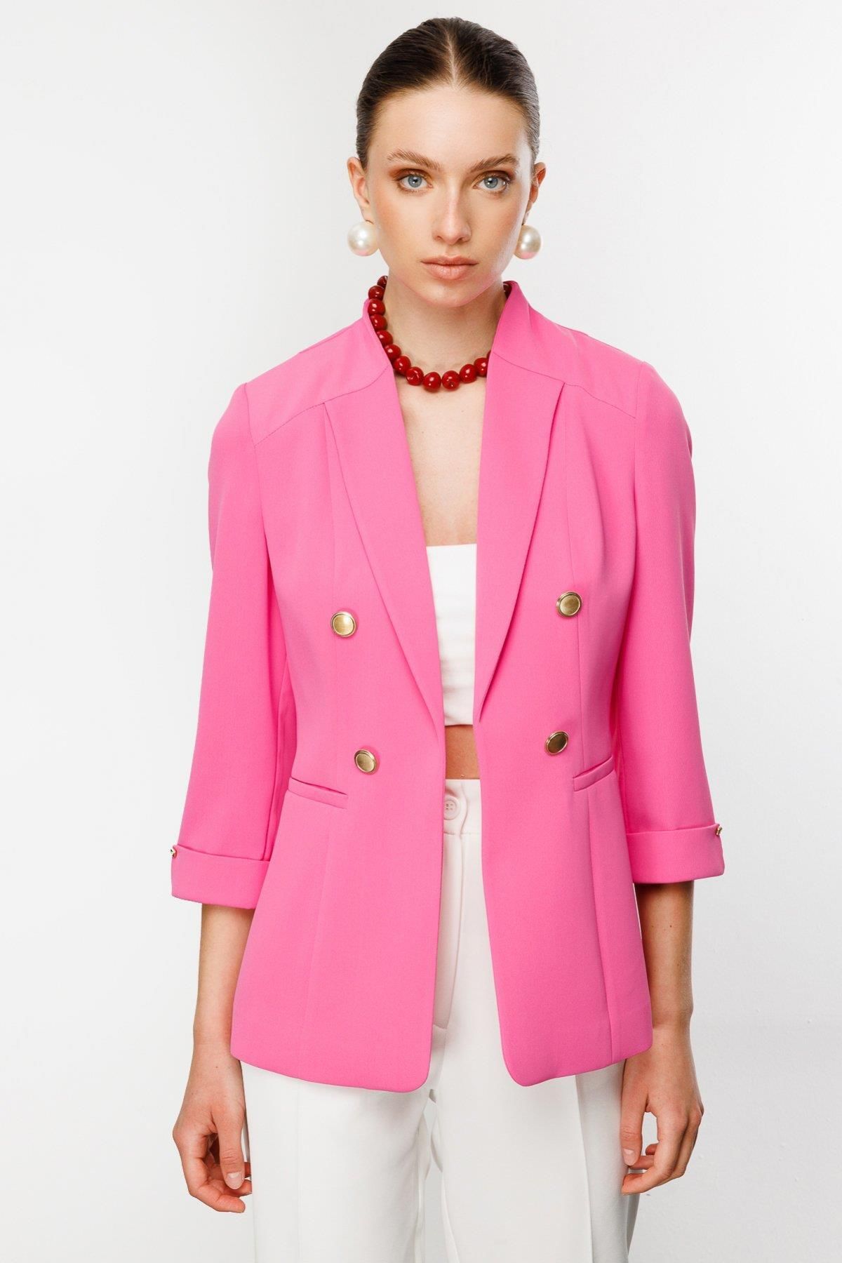 Ekol-05204 Model Pink Jacket 3