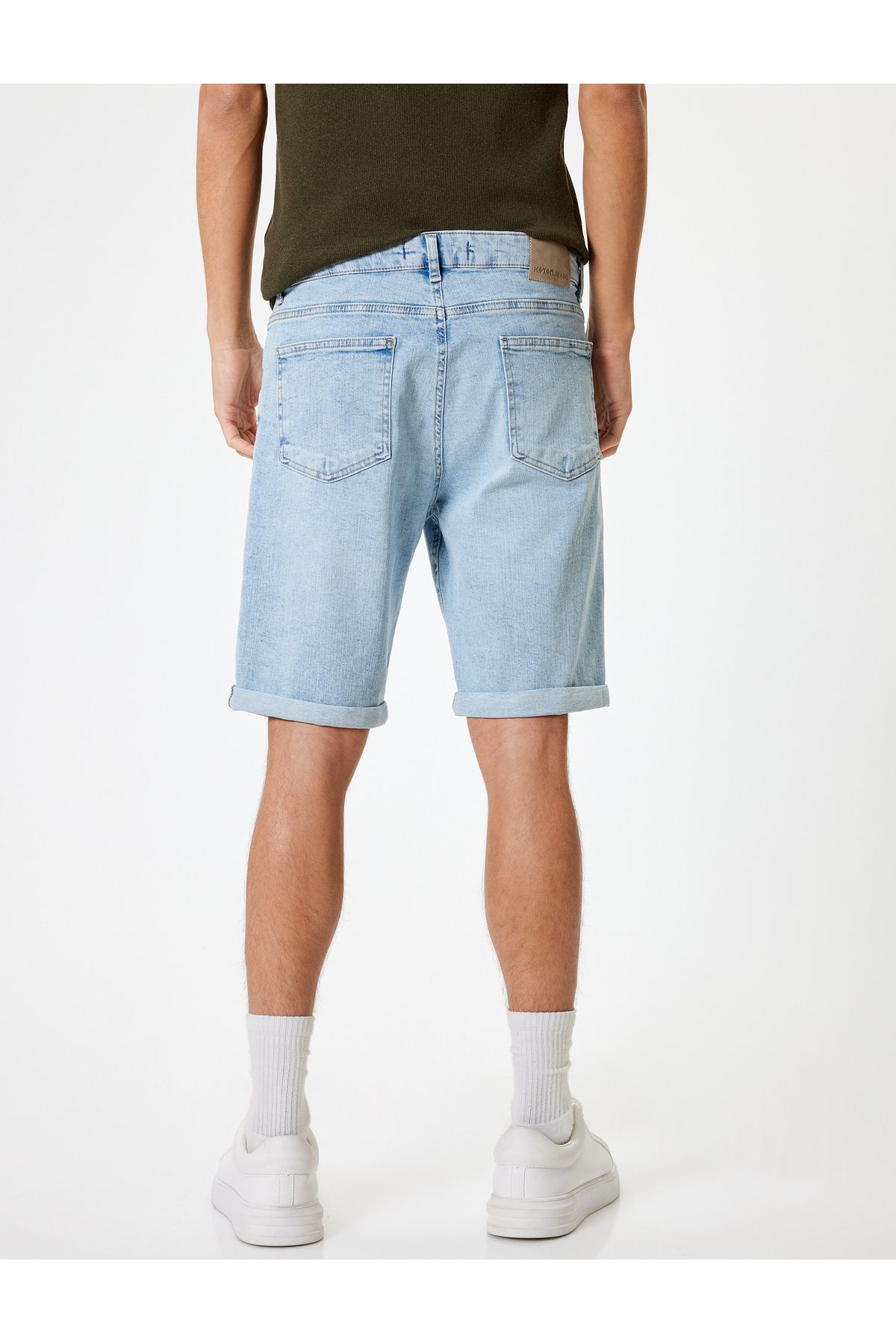 Koton-Τζιν σορτς Bermuda Cut Slim Fit - με μανσέτες και λεπτομέρειες 4