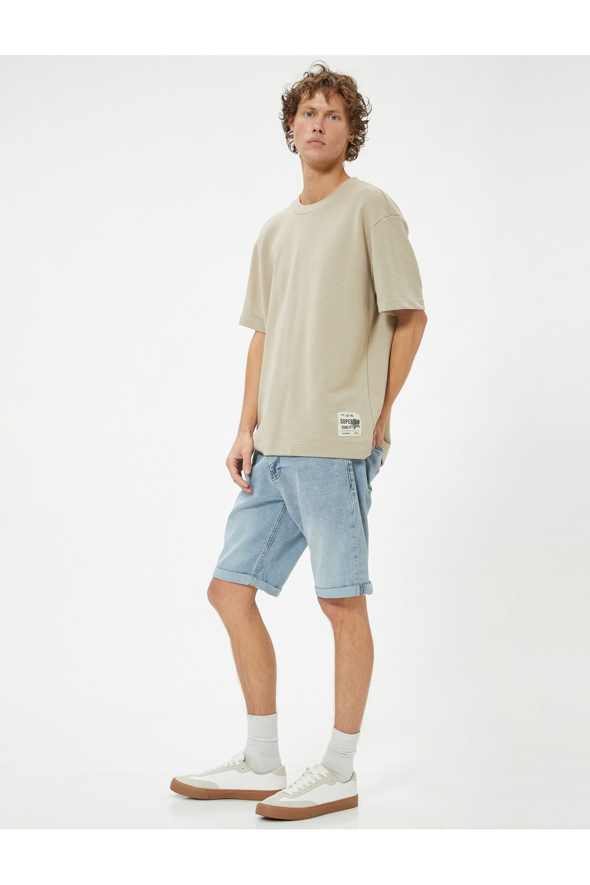 Koton-Βαμβακερό Slim Fit Τζιν βερμούδα - Λεπτομέρεια τσέπης 2