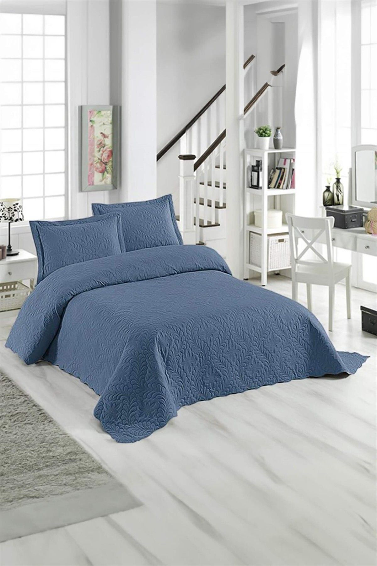 روتختی دو نفره آبی Ivy Double Color Bedspread مجموعه FAVORA