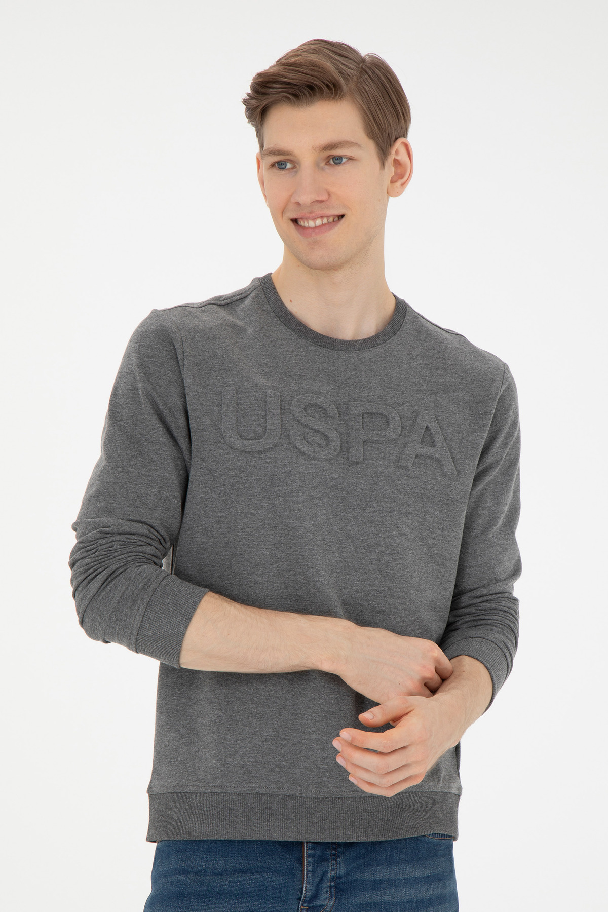 سویشرت مردانه یقه گرد | یو اس پولو U.S. Polo Assn. 933339 TR - تصویر 3