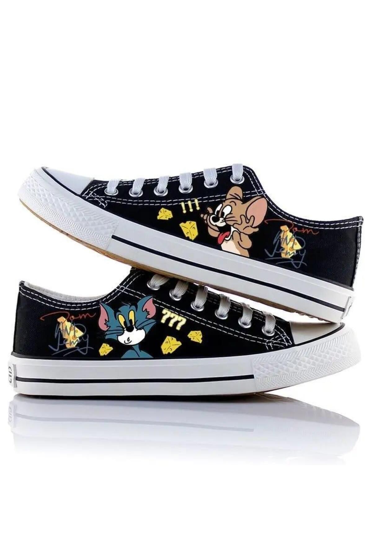 Toum Darween  Tom & Jerry Baskılı Unisex Kanvas Ayakkabı