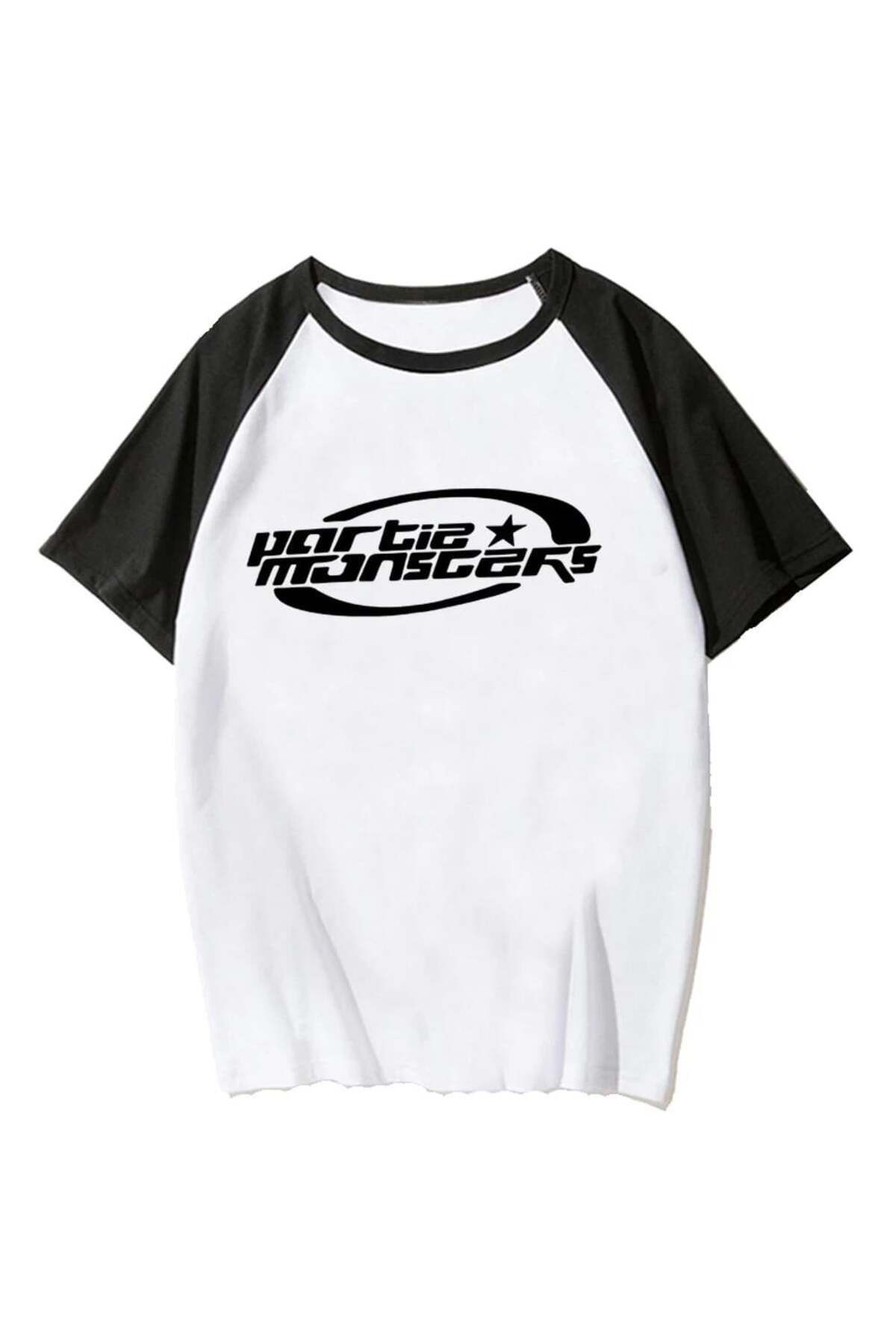 weywot Sphera Y2k Partie Monster Beyaz Reglan Kol Oversize T-shirt
