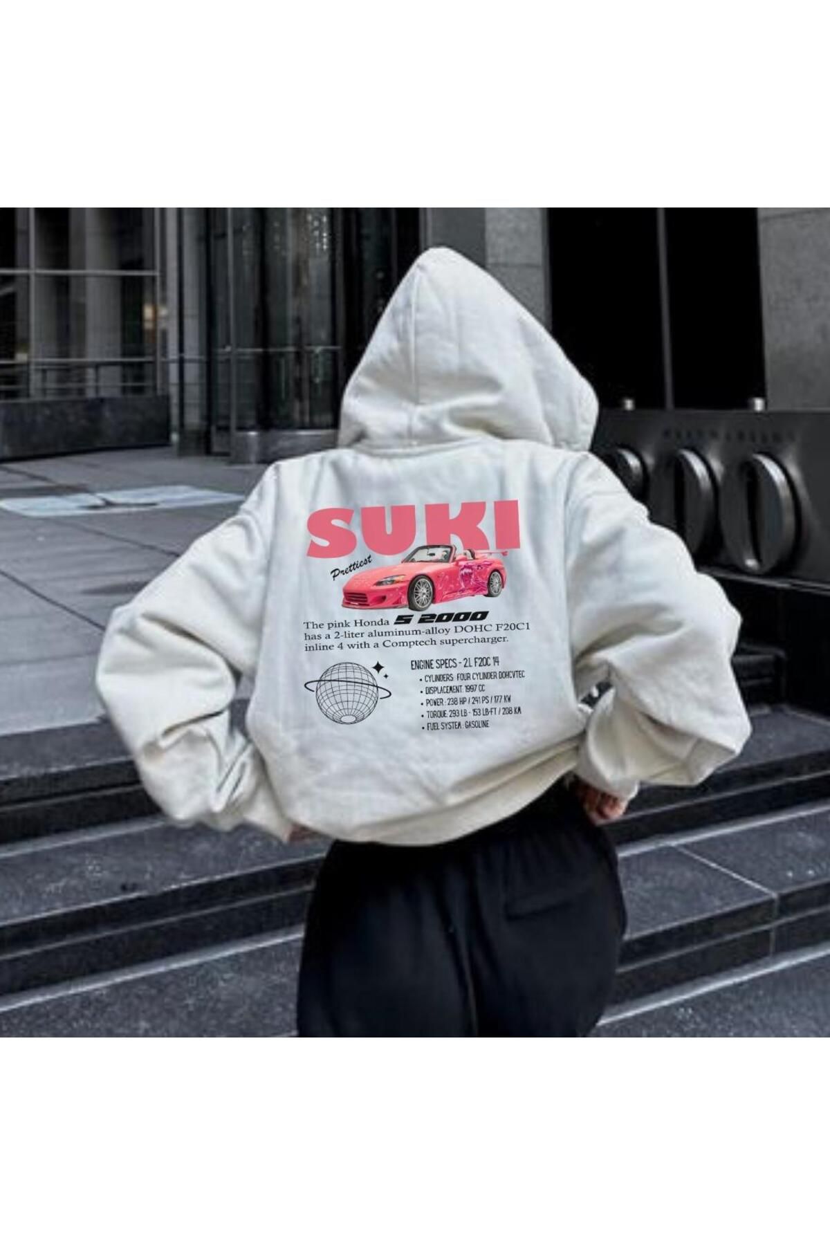 BAREM BUTİK Barem Butik  Unisex Nissan Suki Sweatshirt Beyaz