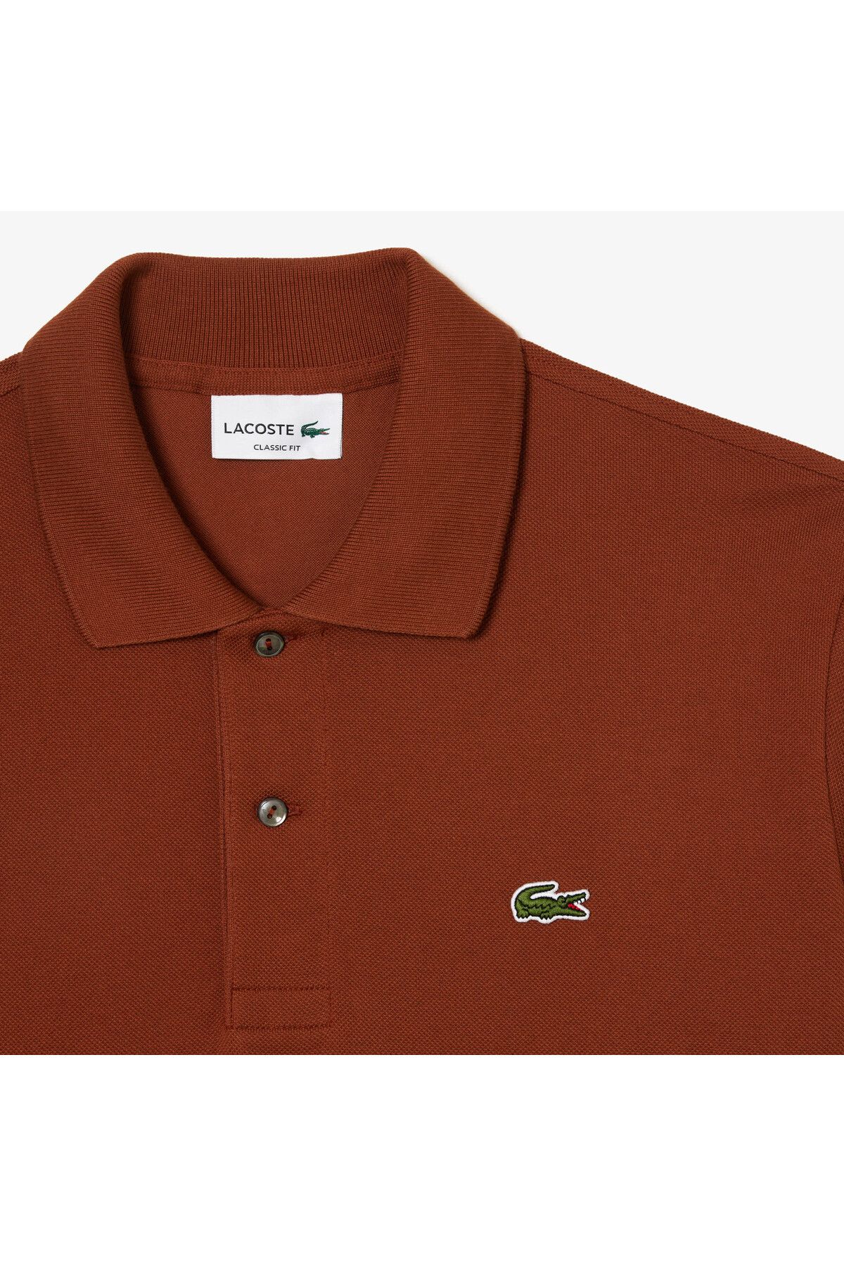 تی شرت یقه پولو چند رنگ مردانه کلاسیک Fit L.12.12 چوگان قهوه ای Lacoste