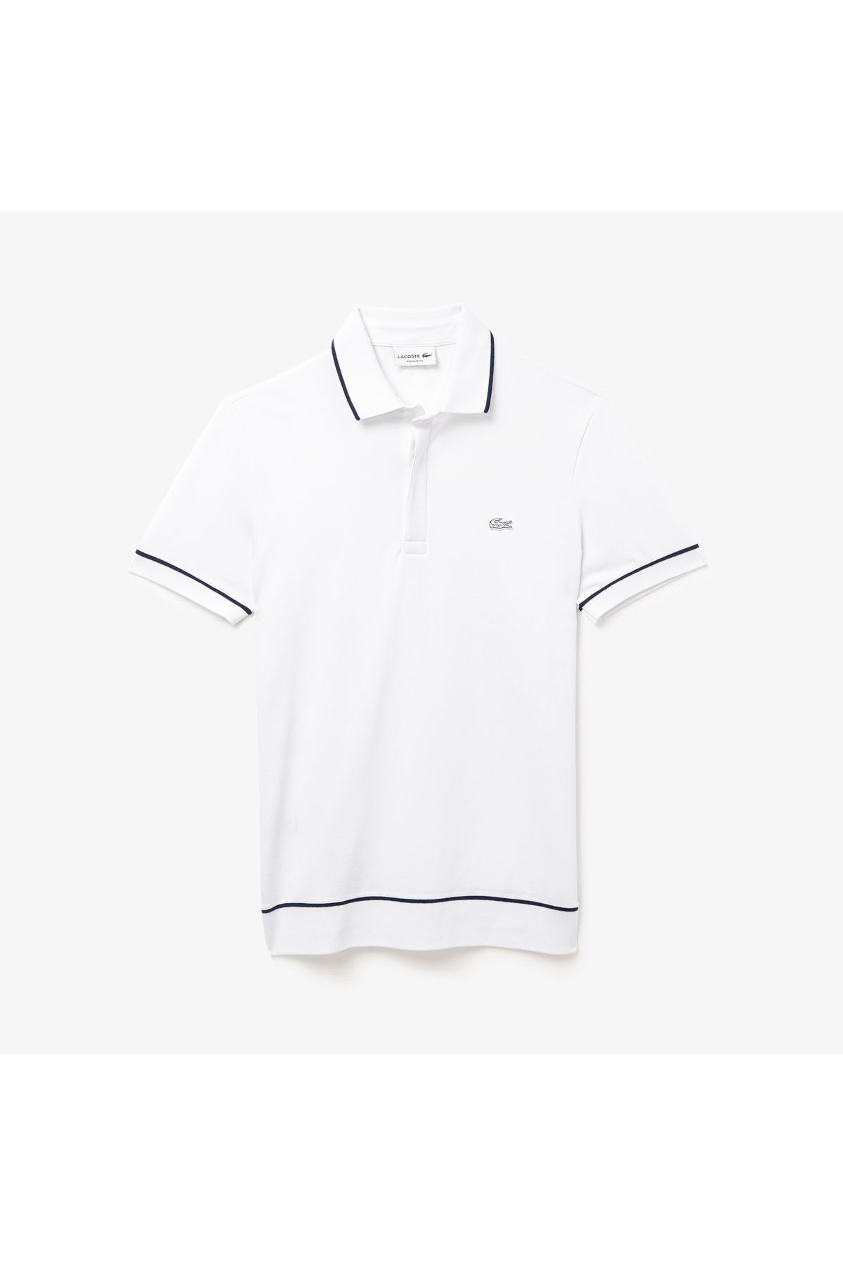 تی شرت یقه پولو سفید مردانه چوگان متناسب با Lacoste