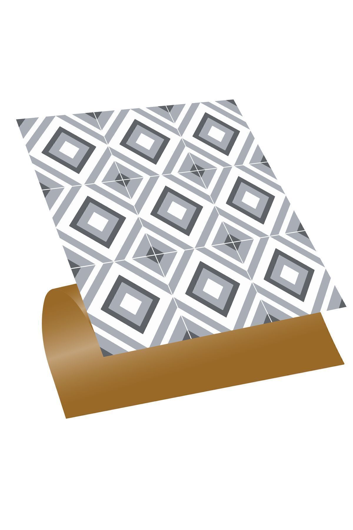 Self Adhesive Kitchen Bathroom Coating Geometric 040 Pattern Pvc Tile 30x30 Cm (11 PCS) 1m2