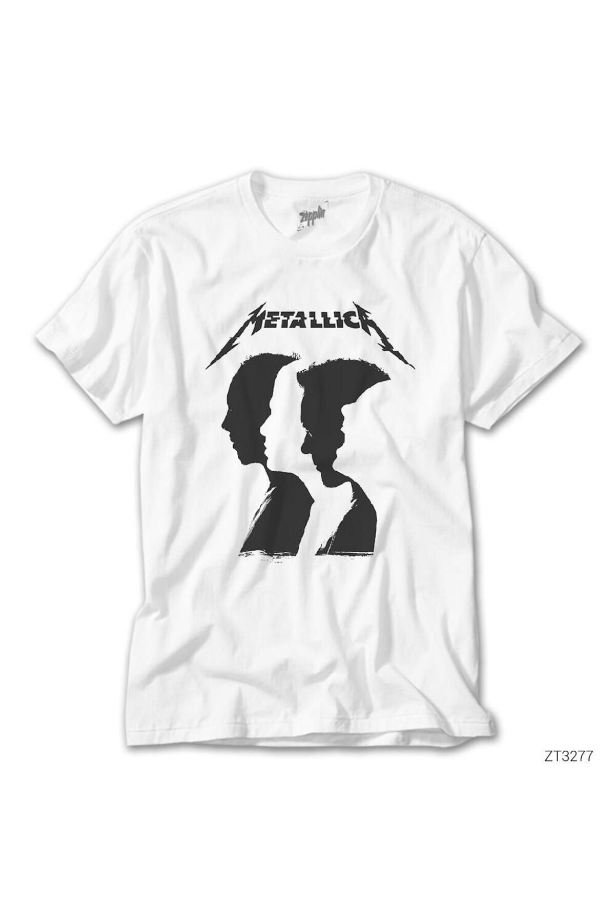 WAKHA Metallica Group Silhouette Beyaz Tişört