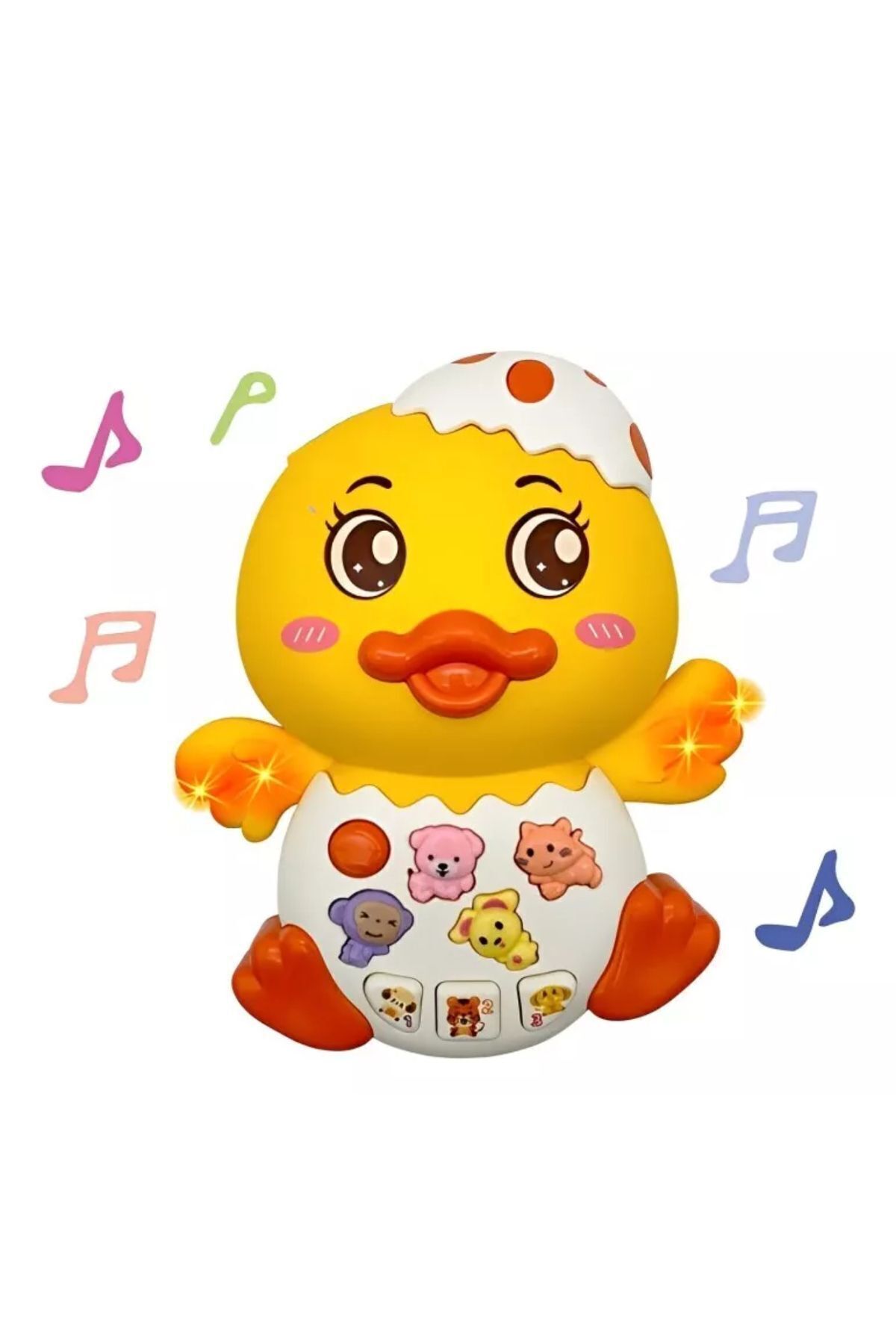 TOYFEST Hayvan Sesleri Çıkaran Işıklı Müzikli Ördek Modelli İnteraktif Bebek Eğitici Tuşlu Oyuncak - Sarı fotoğrafı 7 (önizleme)