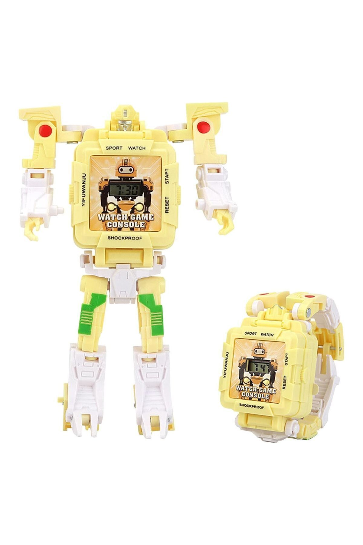 TOYFEST-Transformers Robot Clock with Tetris Game - Pastel Yellow 3
