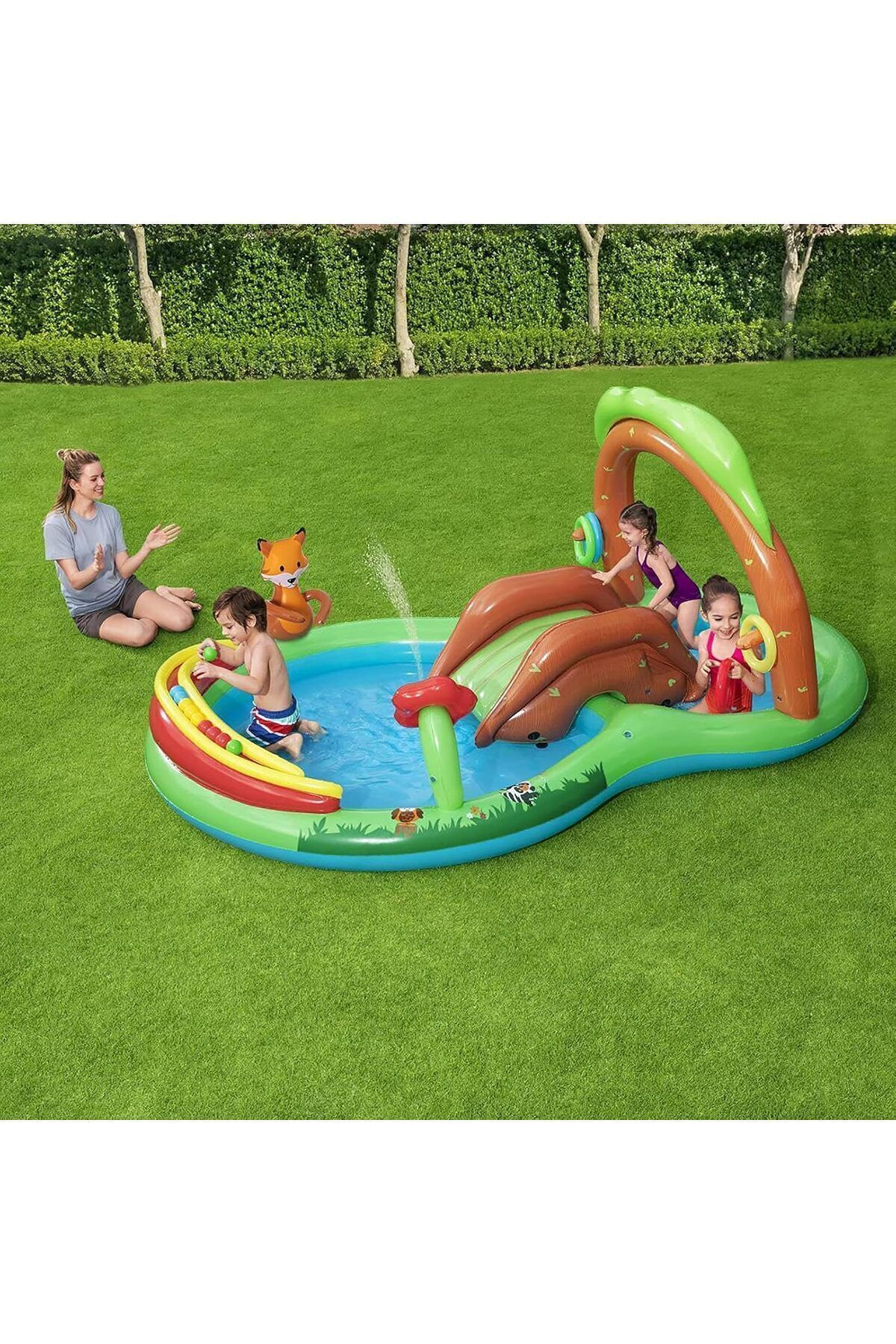 TOYFEST Kaydıraklı Sulu Oyun Havuzu Seti - 295 x 199 x 130 CM