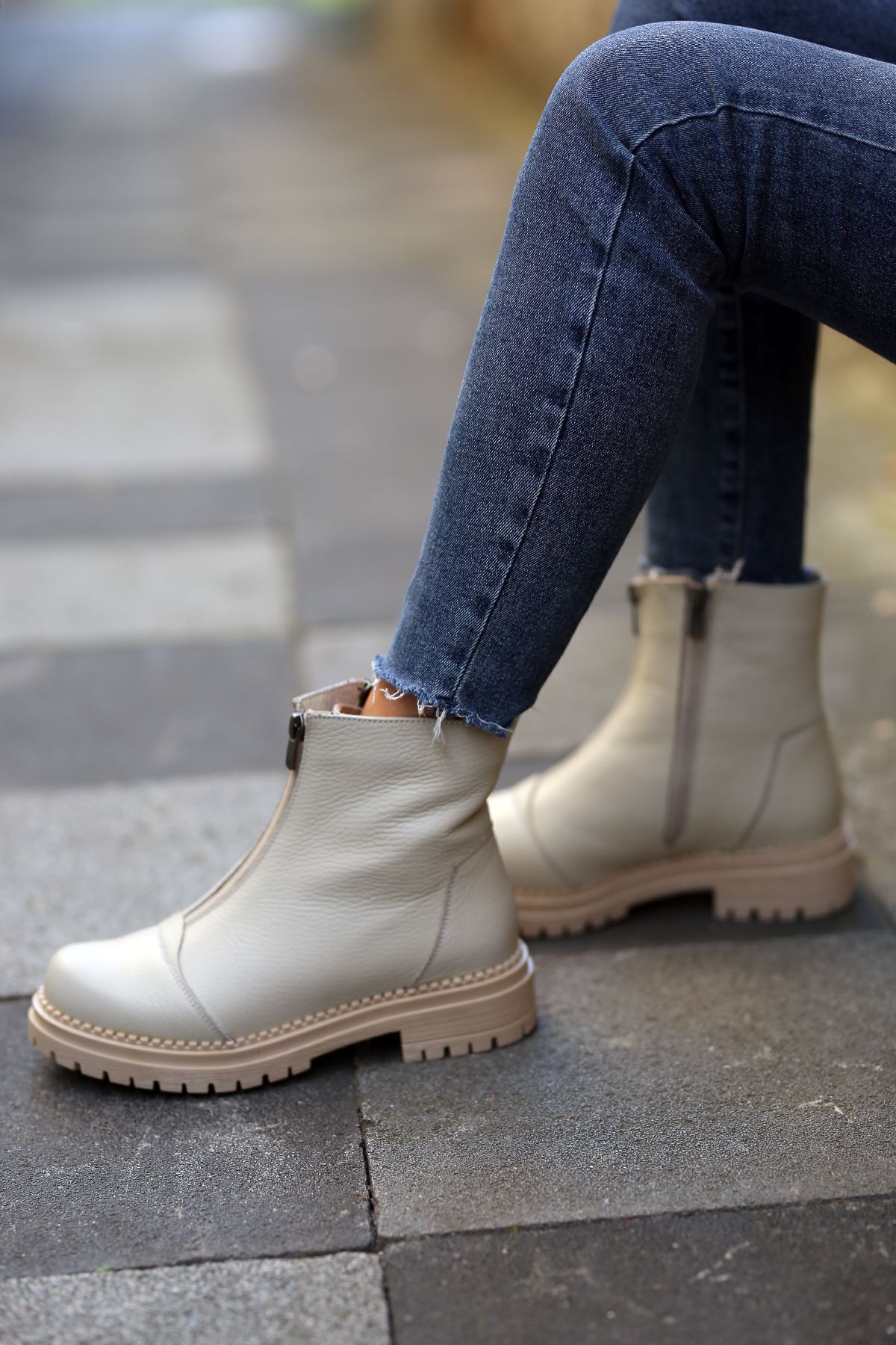 بوت مردانه بژ EREN SHOES BAG | İSLAND اورجینال - تصویر 2