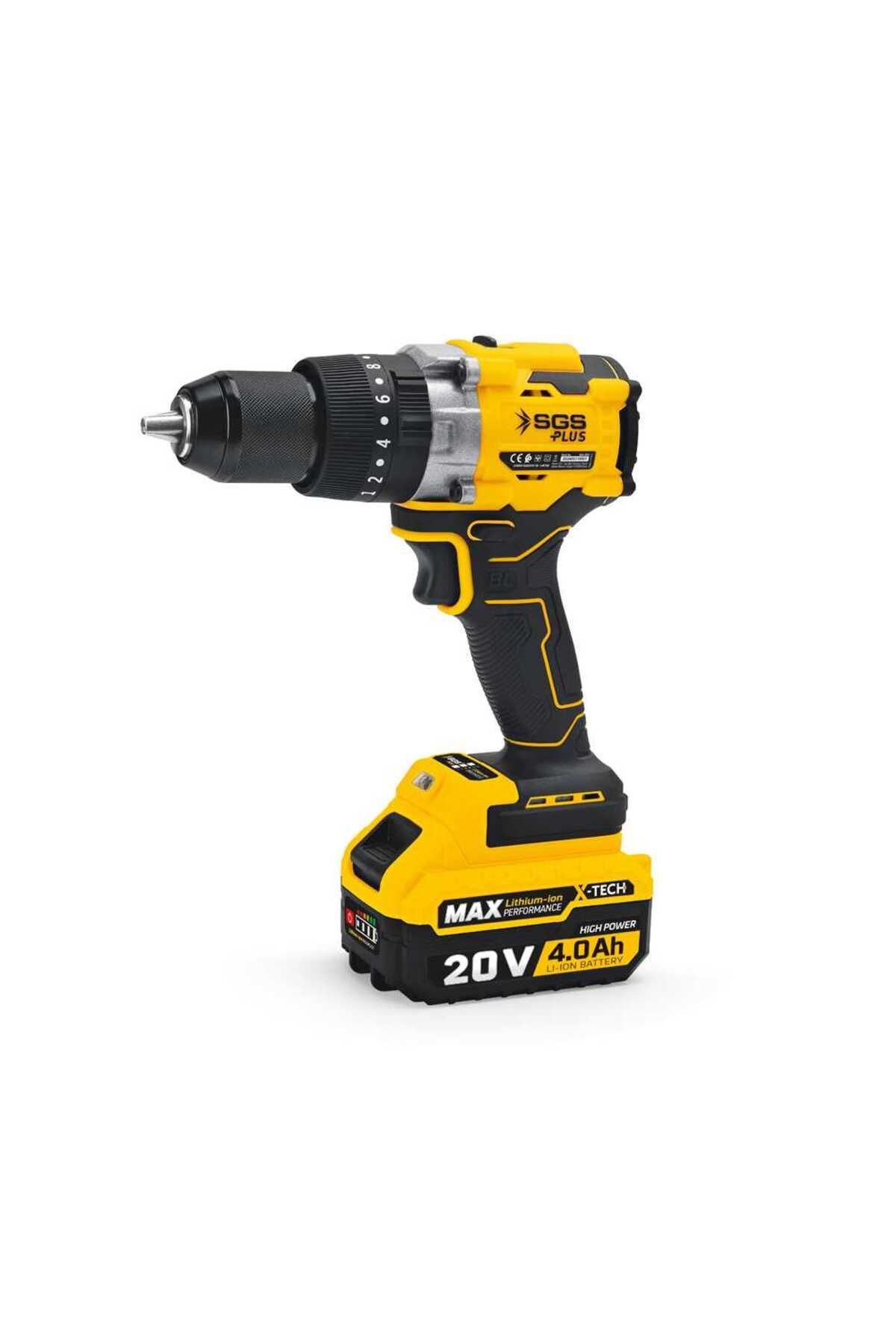 SGS 5533 Profesyonel Darbeli Matkap Seti 20 Volt 130 Nm 2*4.0ah (KÖMÜRSÜZ MOTOR)