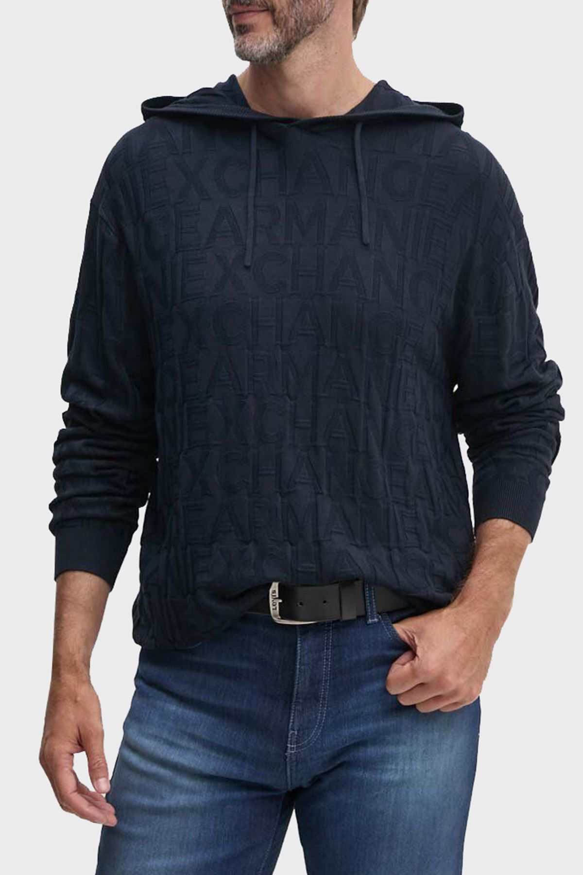ژاکت بافتنی کلاهدار معمولی ژاکت بافتنی مردانه 6DZM1B ZM4DZ 1510 Armani Exchange