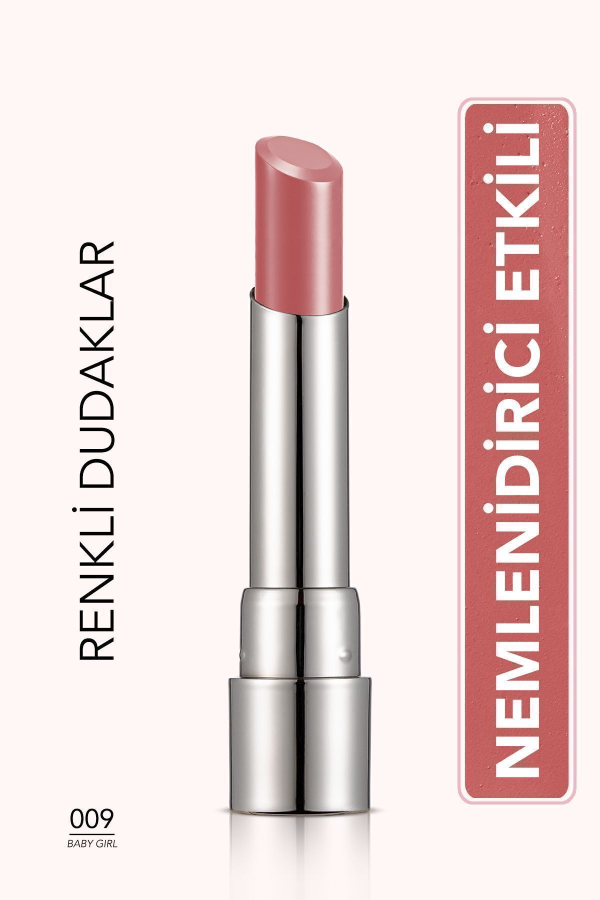 Flormar-Moisturizing Shiny Lipstick (PINK) - Sheer Up Lipstick New - 009 Baby Girl -8682536012072 1