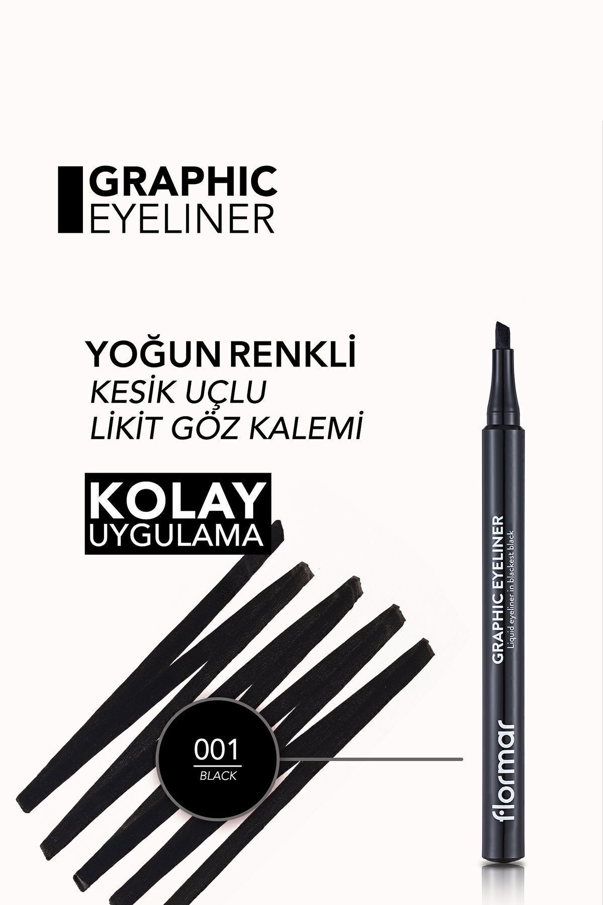 Flormar-Cut Point Graphic Eye Liner (black) - Graphic Eyeliner - 001 Black -8690604478507 5