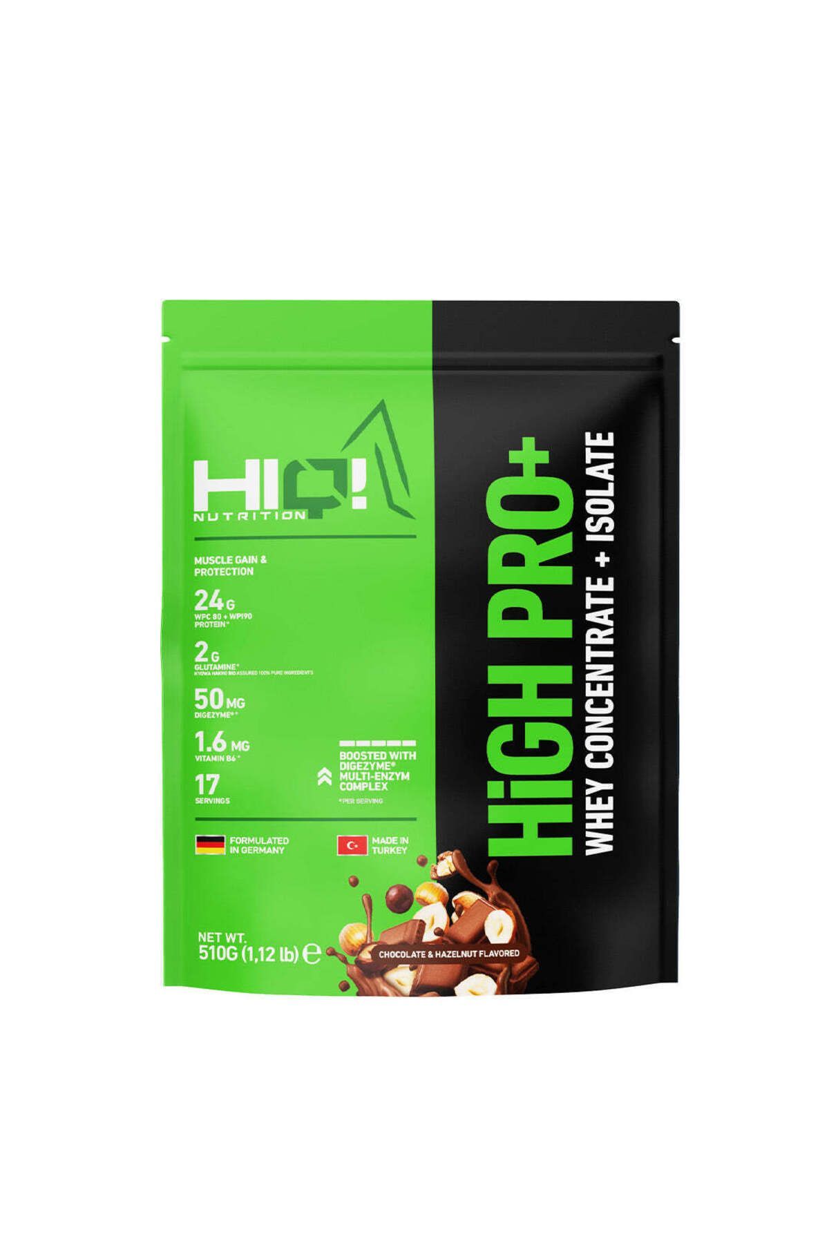 HIQ High Pro+ 510gr Chocolate Hazelnut Flavored