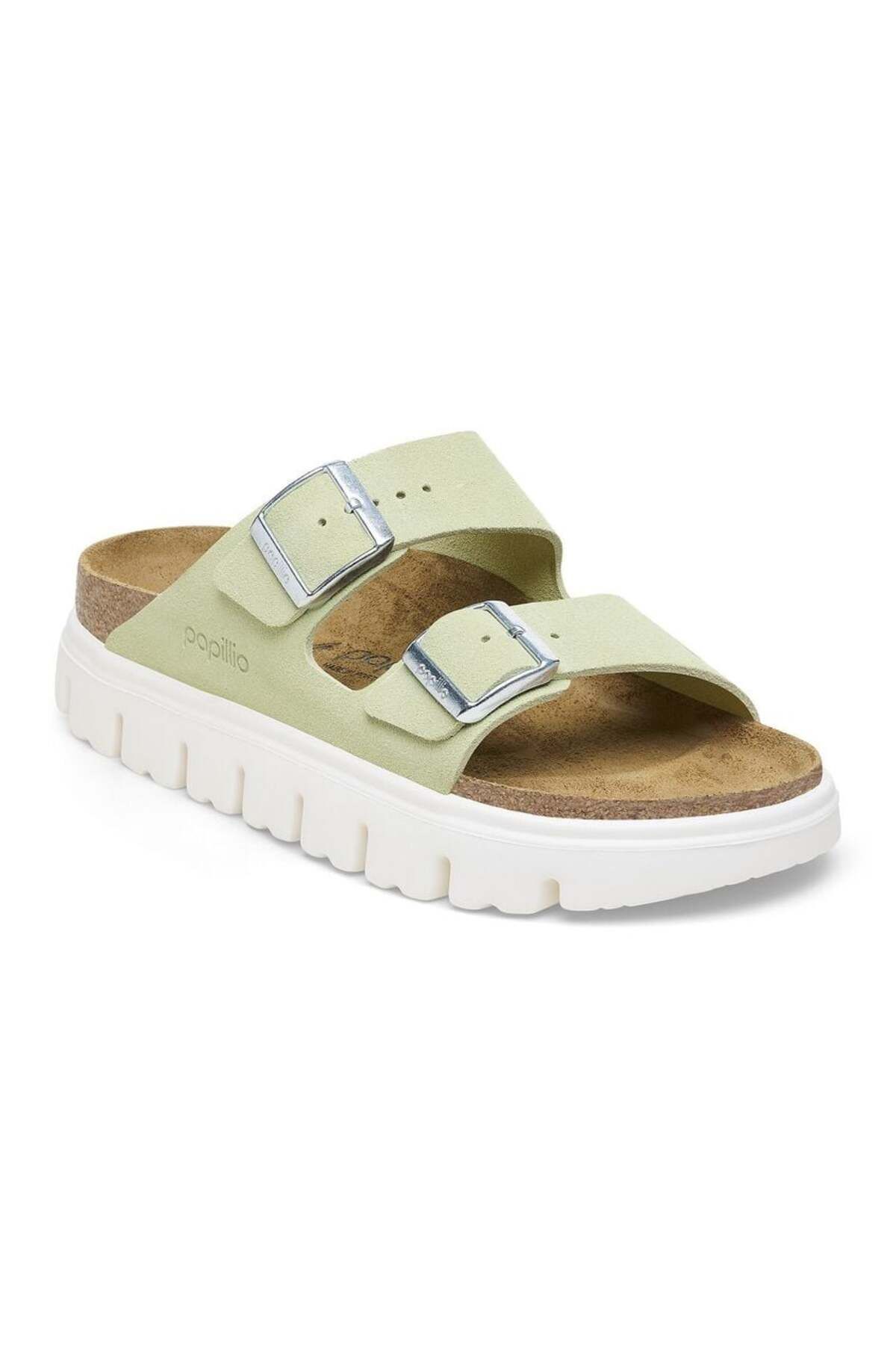 دمپایی زنانه چوب پنبه ای زیره بلند سبز روشن جیر چانکی VL آریزونا Birkenstock