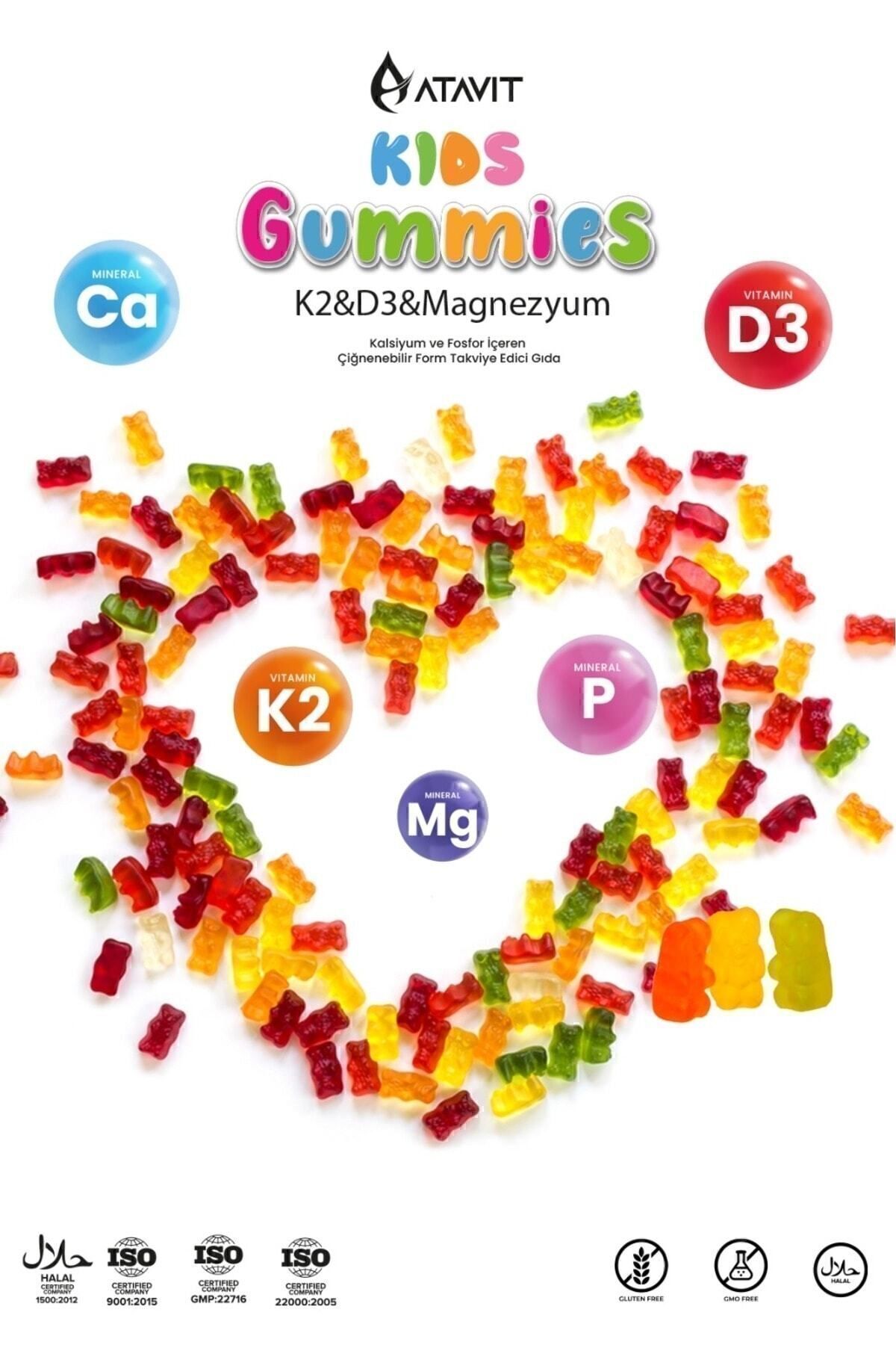 Atavit-Omega 3, D3 K2 and Magnesium - Set of 3 Multivitamin Gummies 2