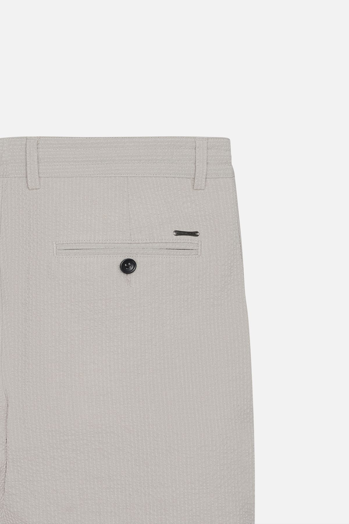 AC&Co / Altınyıldız Classics-Ανδρικό σορτς σε μπεζ Slim Fit με πλαϊνές τσέπες Seersucker σχέδιο 8
