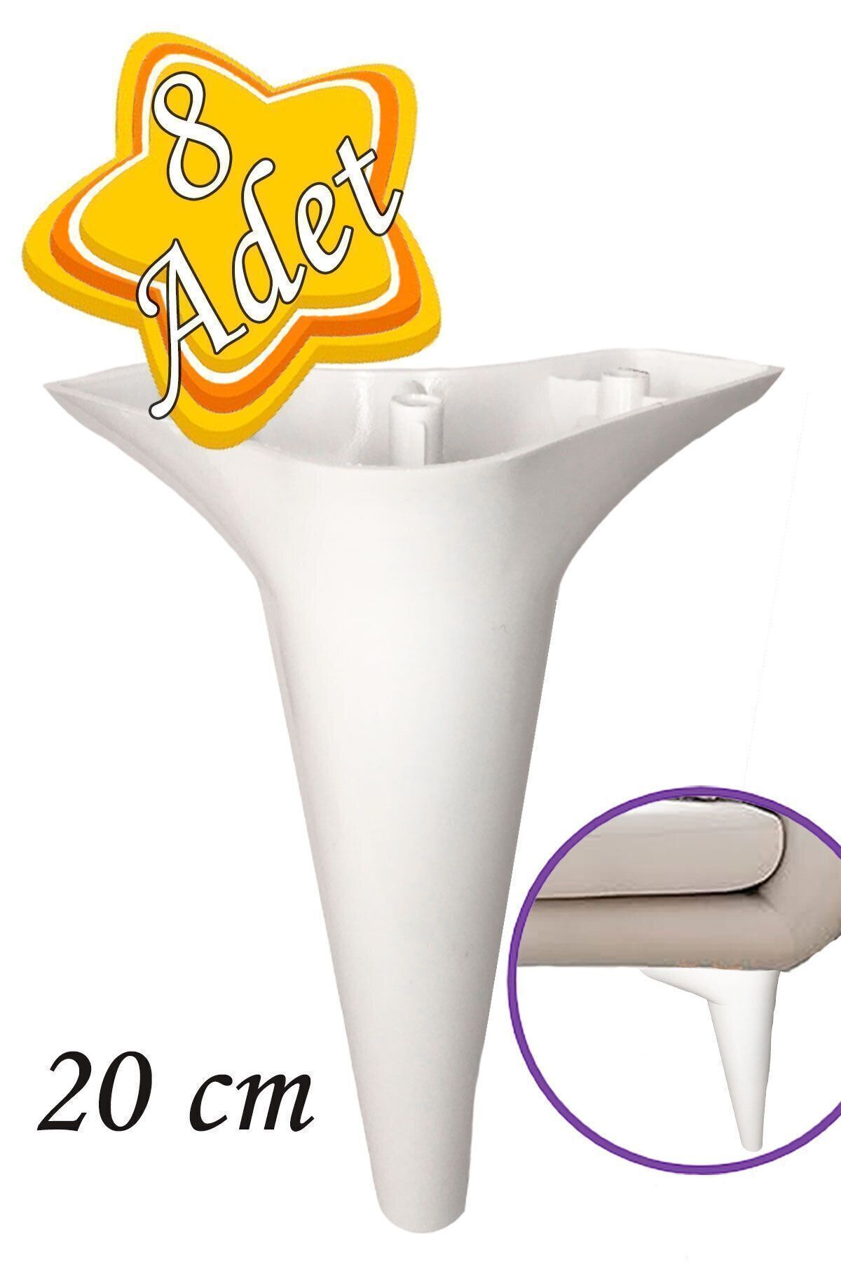 8 Pieces Zelve 20 cm White Luxury Furniture Sofa Table Unit Sofa Feet Base Feet