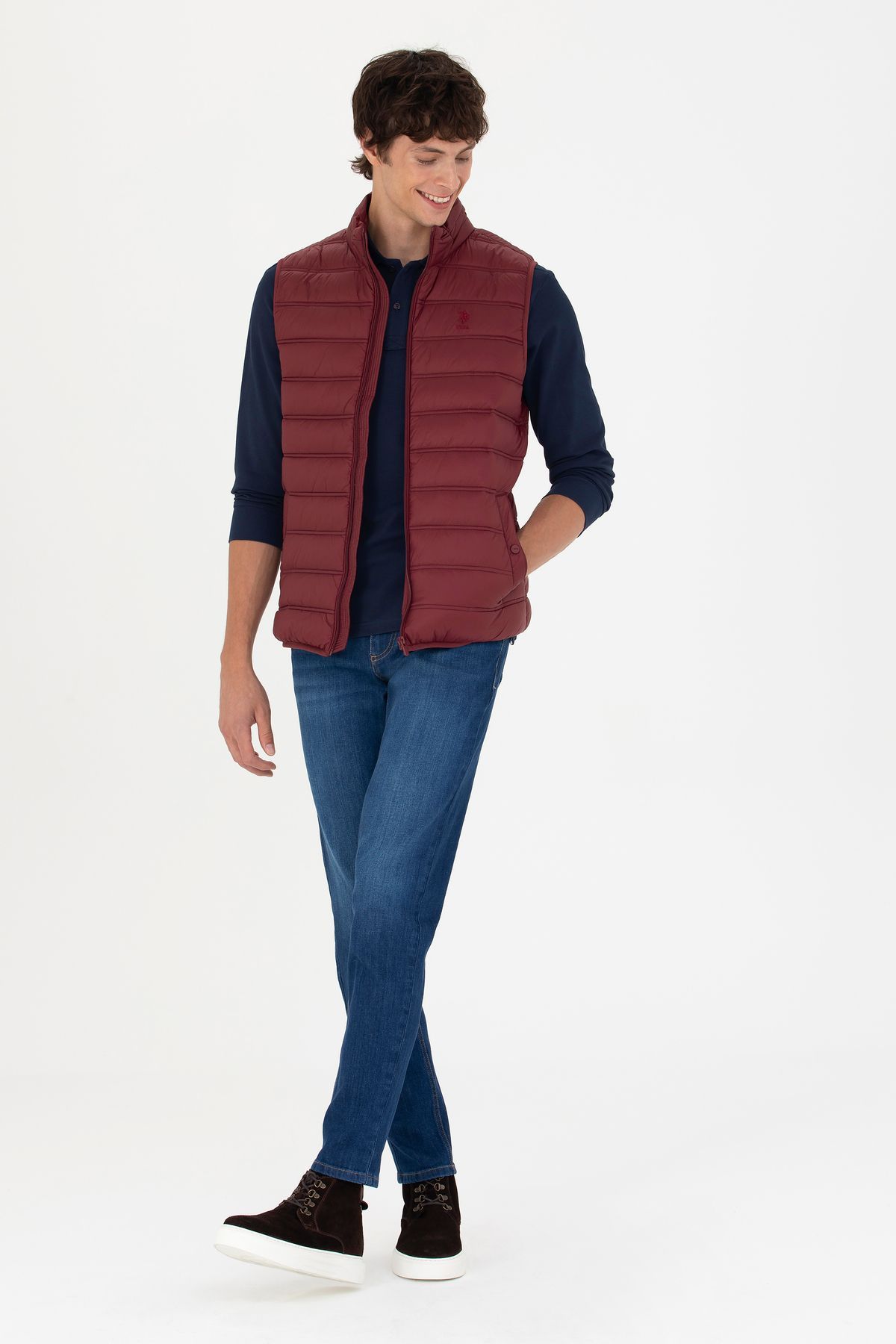 Erkek Bordo Yelek 50269098-VR014