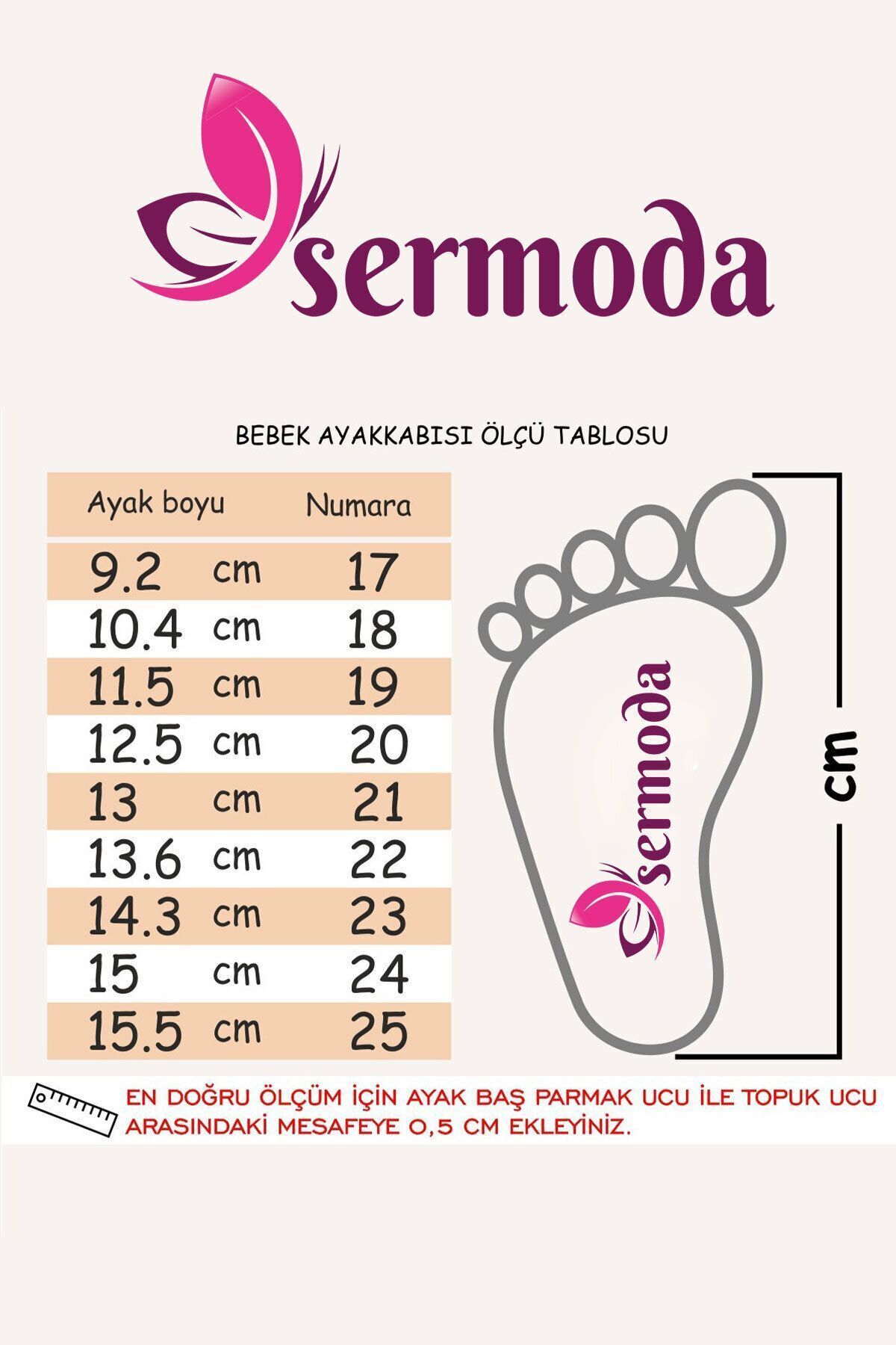 sermoda Fiyonk Taş Detay Simli Bebek Babet Ekru fotoğrafı 7 (önizleme)