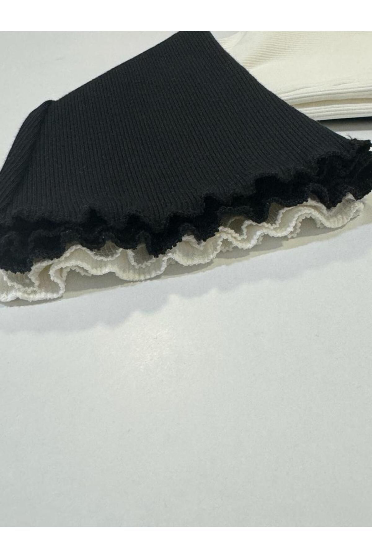 ARYA BABY 2 li Kız Bebek Triko Kaşkorse Kumaştan Fitilli Ispanyol Paça Tayt Tek Alt,Pantolon fotoğrafı 2 (önizleme)