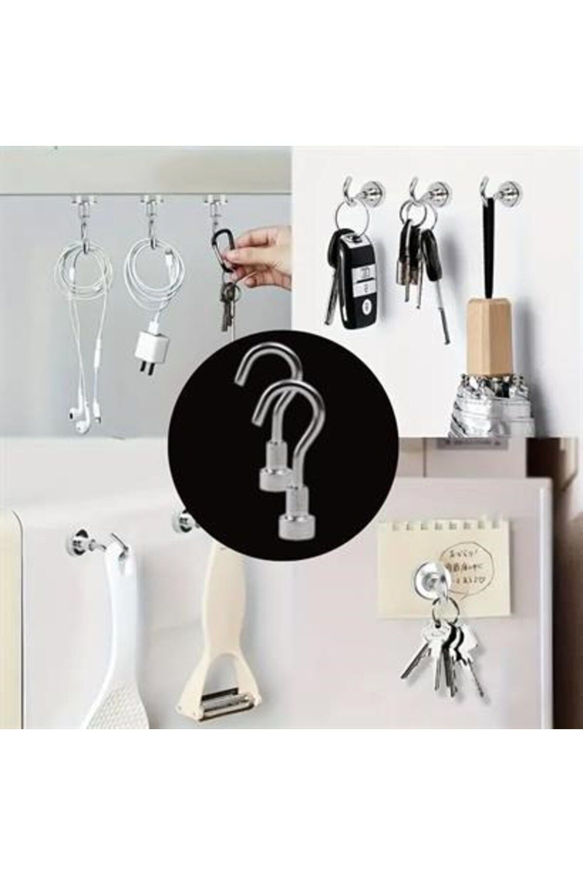 AlbiShoes Albi Güçlü Manyetik Mutfak,Banyolar İçin Çok Amaçlı 2'li Magnet Askı (2'Lİ)