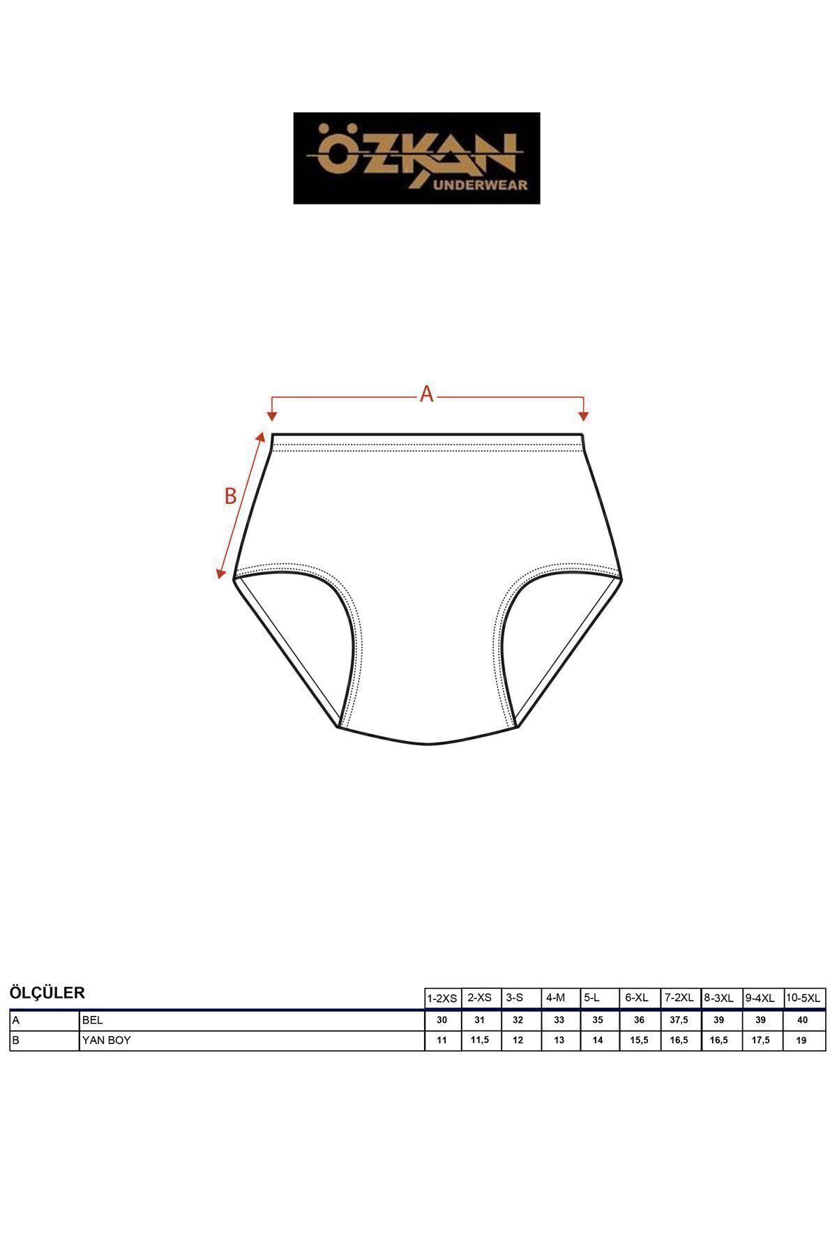 ÖZKAN underwear-سراويل باتو مضلعة مرنة عالية الخصر - Özkan 0305 4