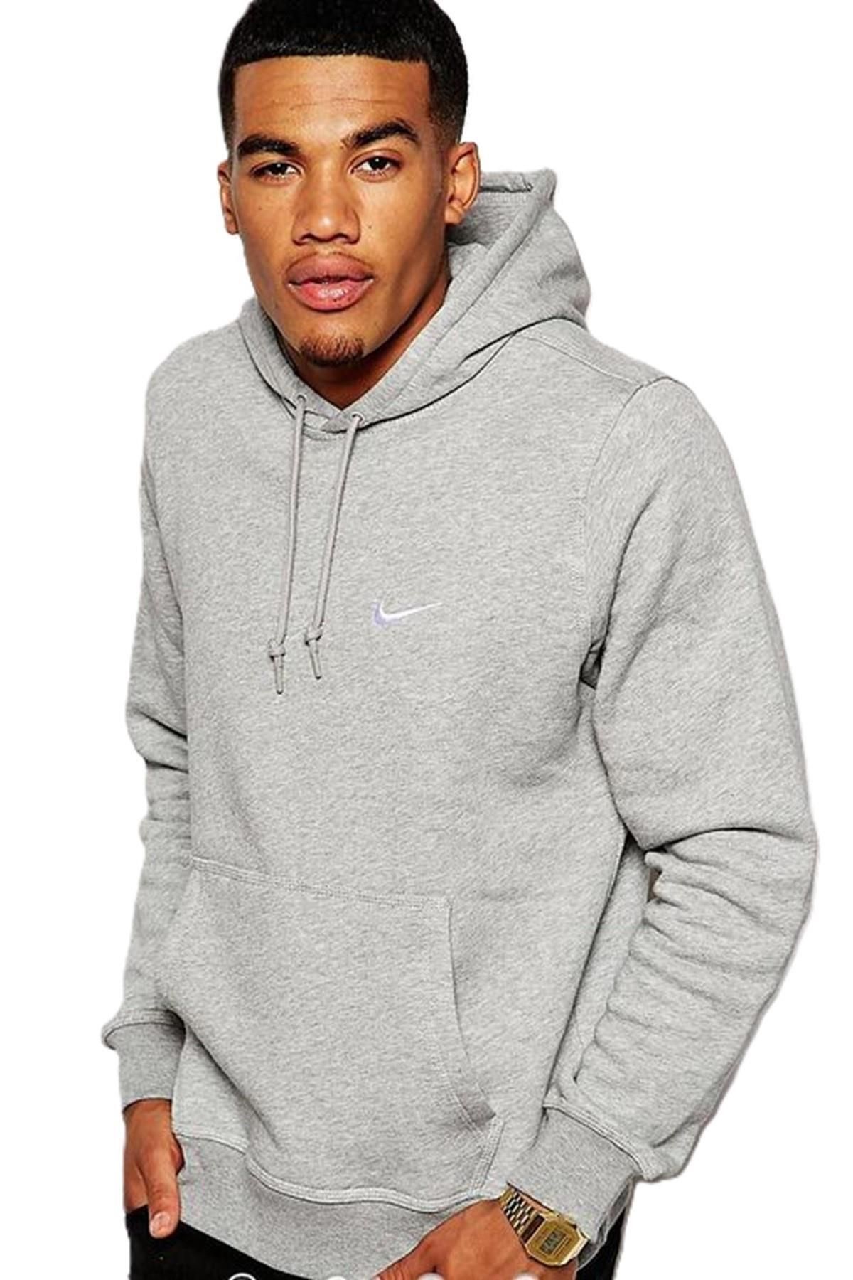 Nike swoosh sweatshirt grey online
